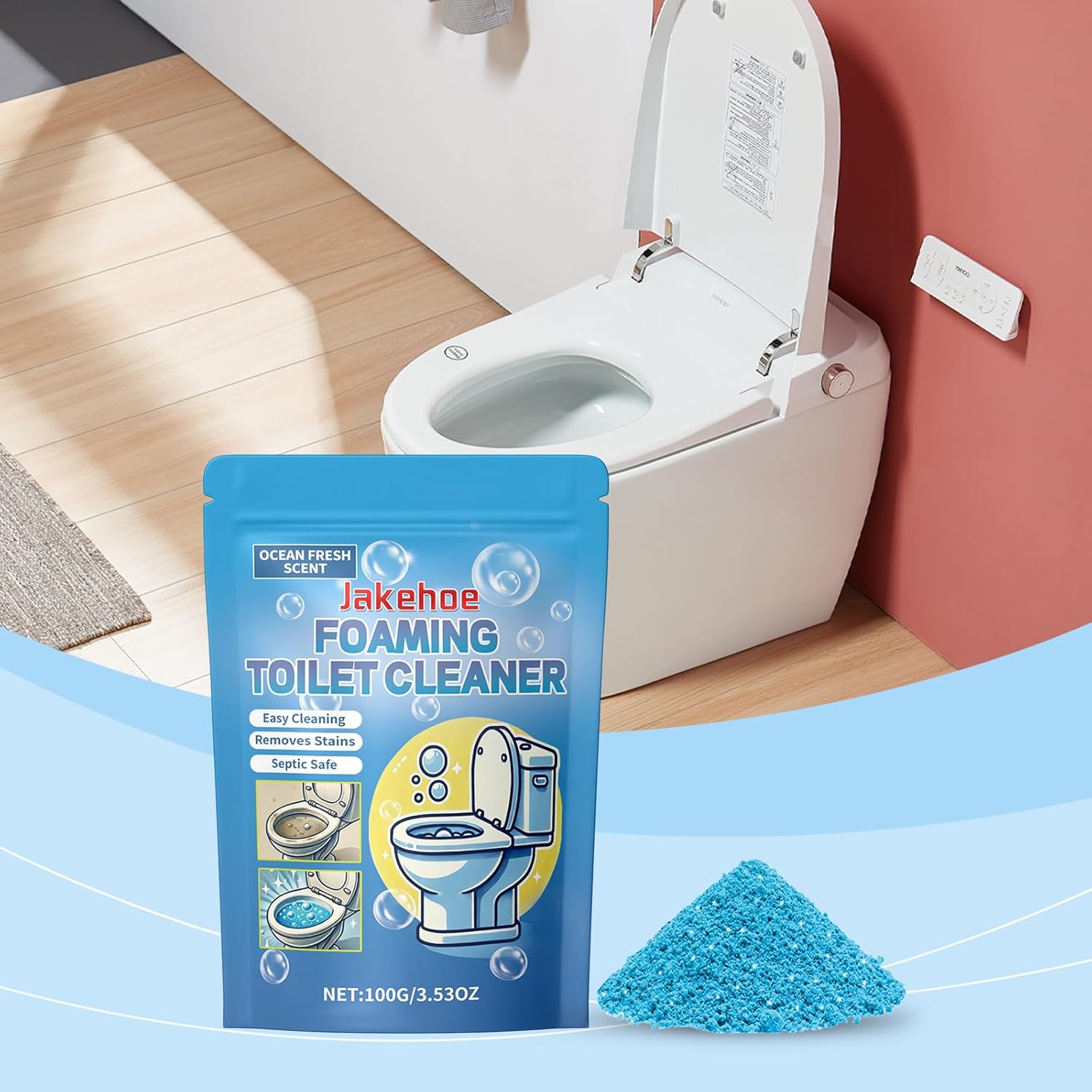 Jakehoe Foaming Toilet Cleaner Ocean Fresh Scent 353 oz