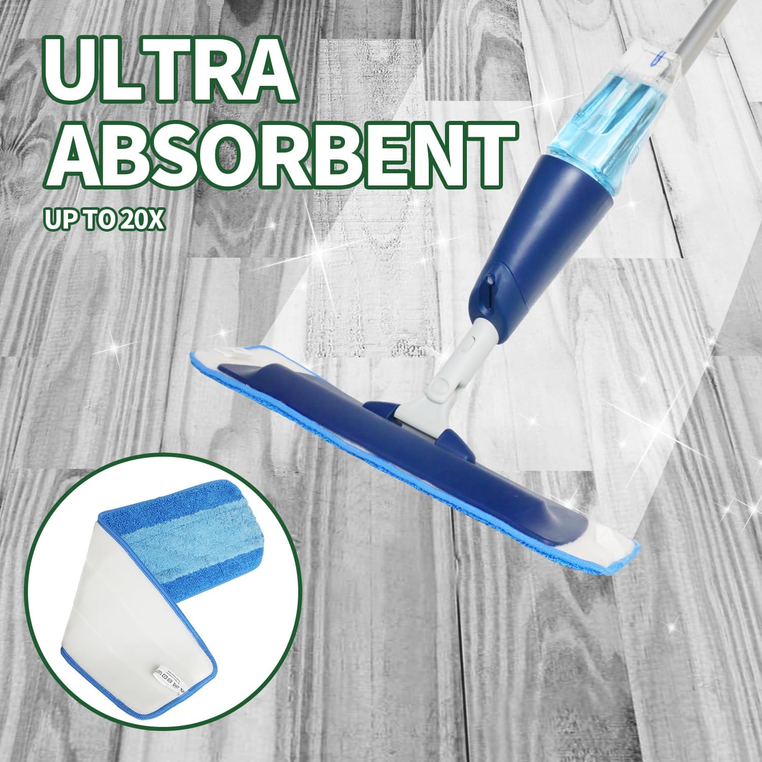 9 Pack Microfiber Mop Pads for Bona 18 Inch Mop
