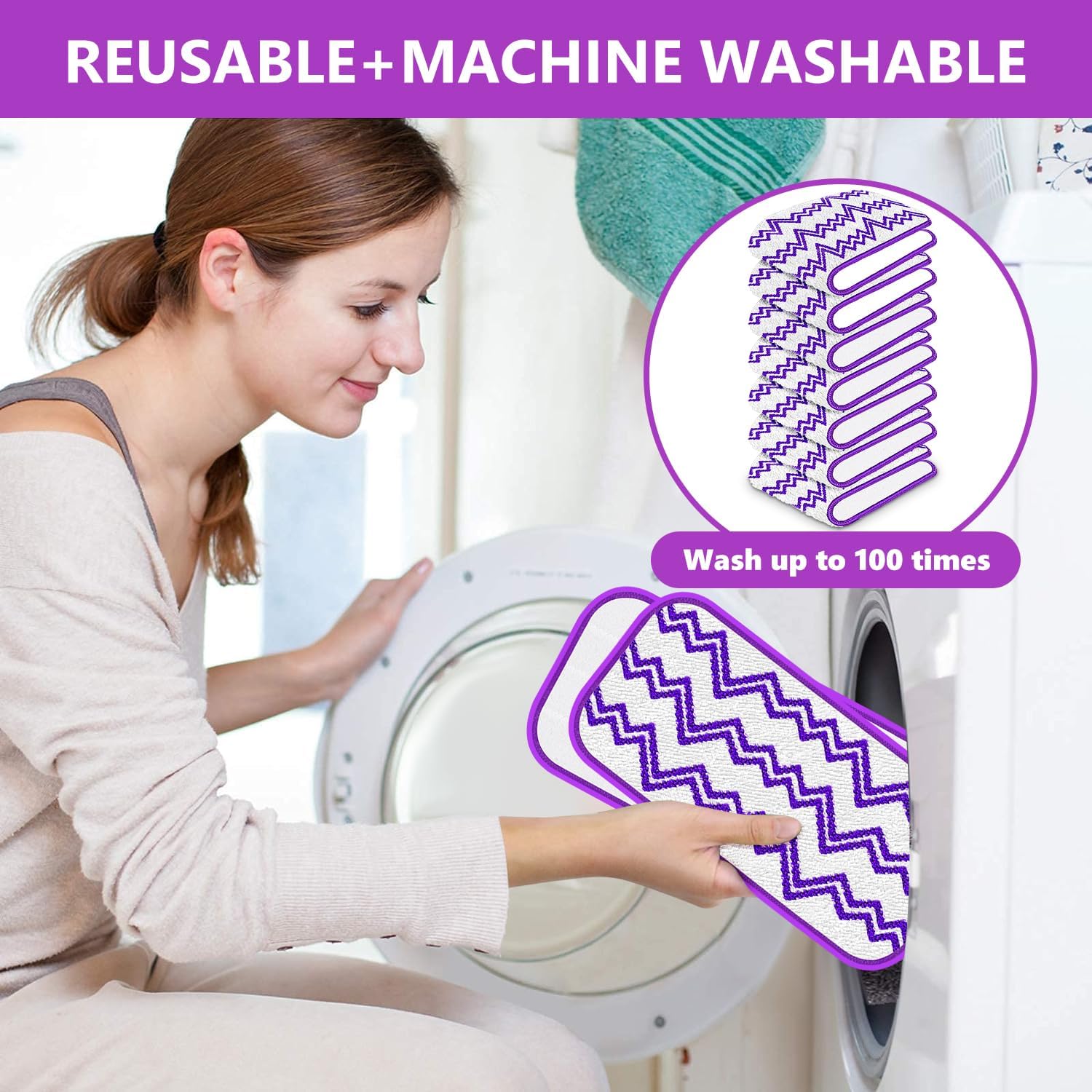 7-Pack Reusable Mop Pads for Swiffer WetJet 12 Spray Mop