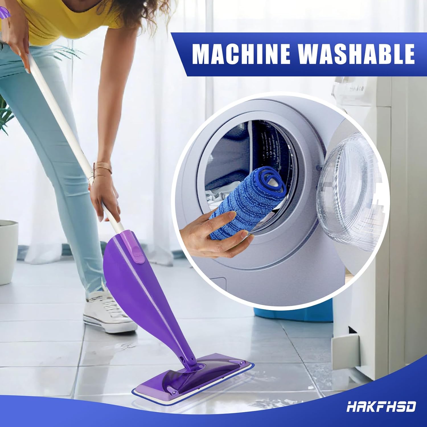 4 Pack Reusable Mop Pads for Swiffer Wet Jet