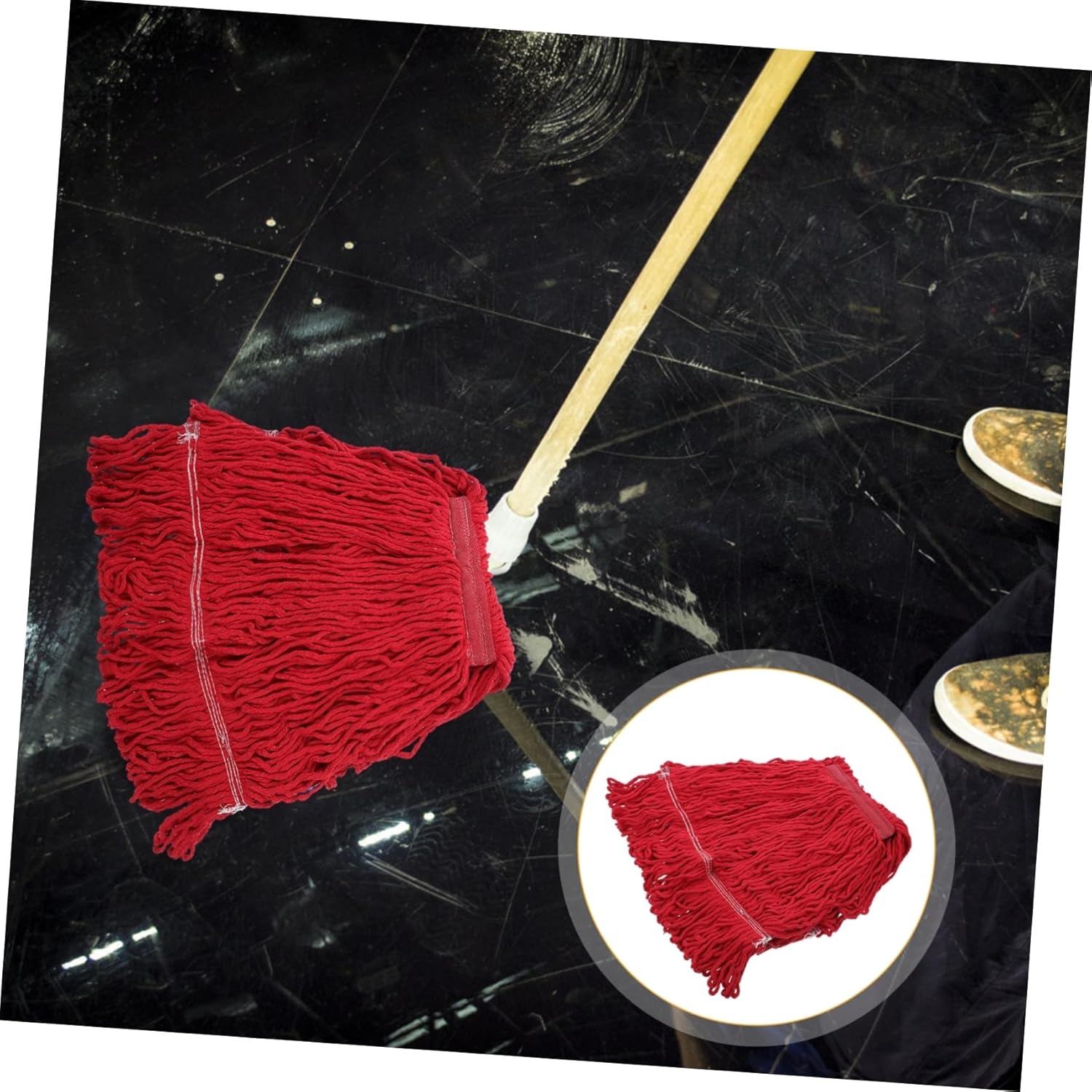 PACKOVE Cotton Yarn Mop Head Replacement Reusable No Lint