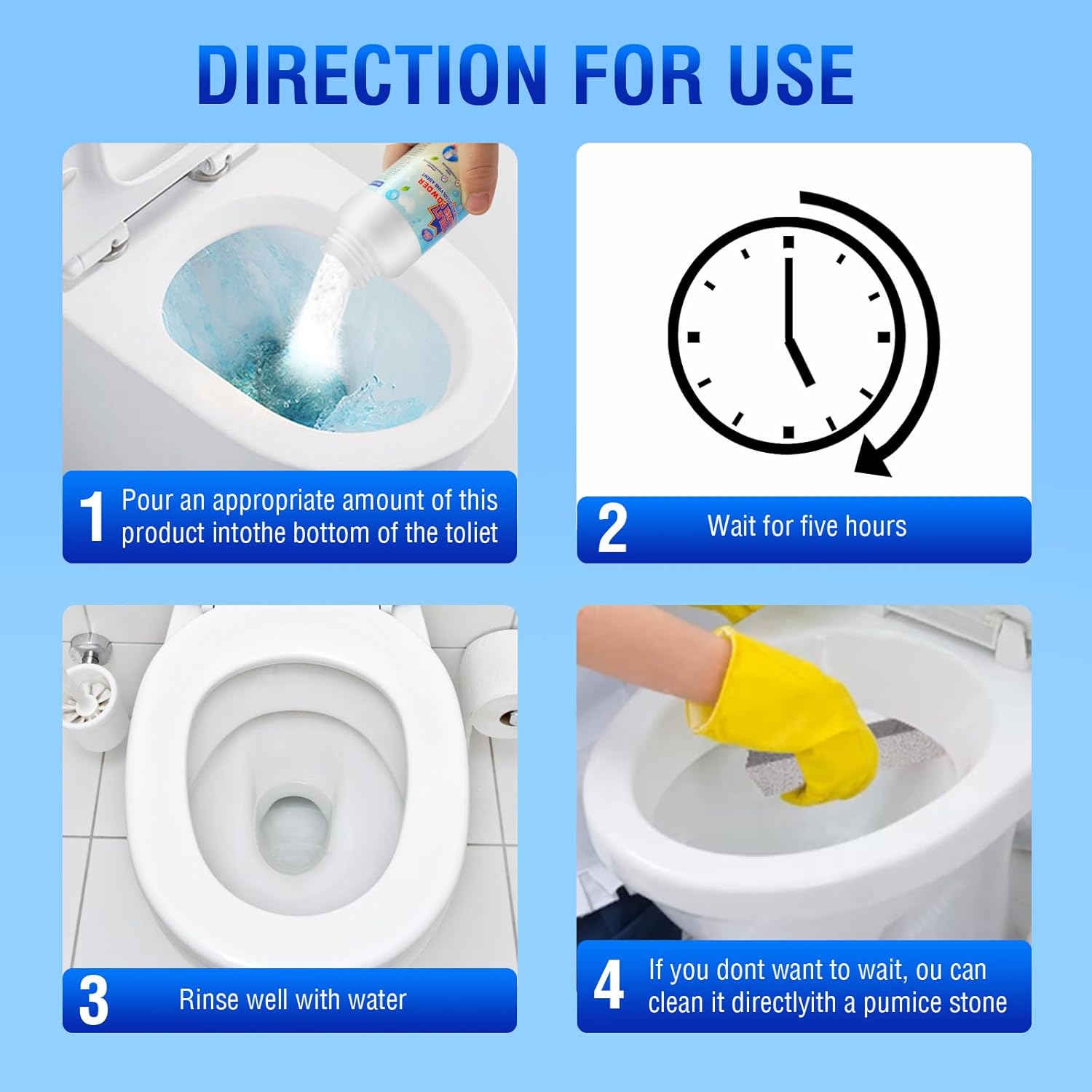 Pumice Stone Toilet Cleaning Stick - Natural Calcium Remover