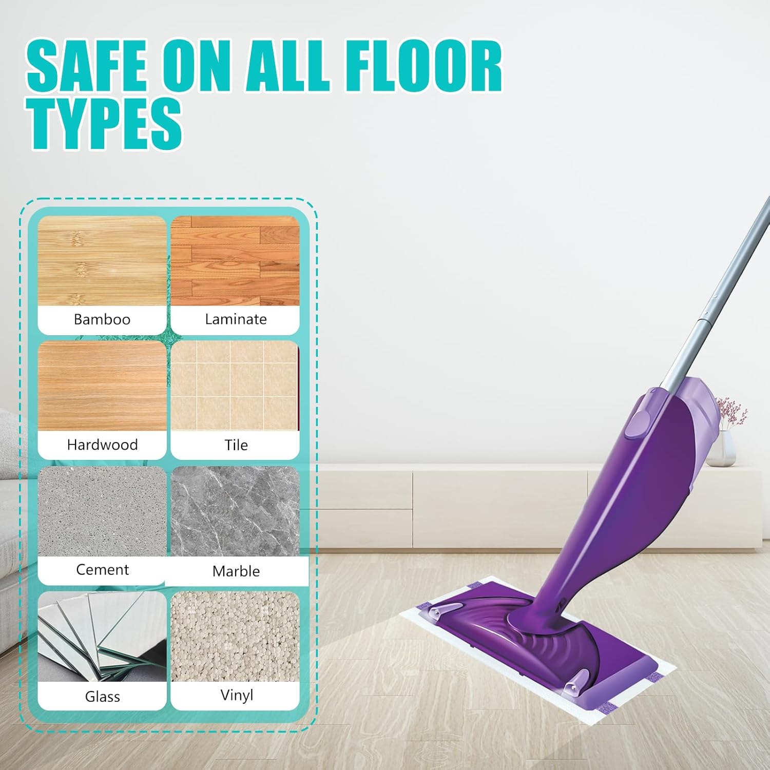 ZQZiQi 60 Count Swiffer Wet Jet Mop Pad Refills