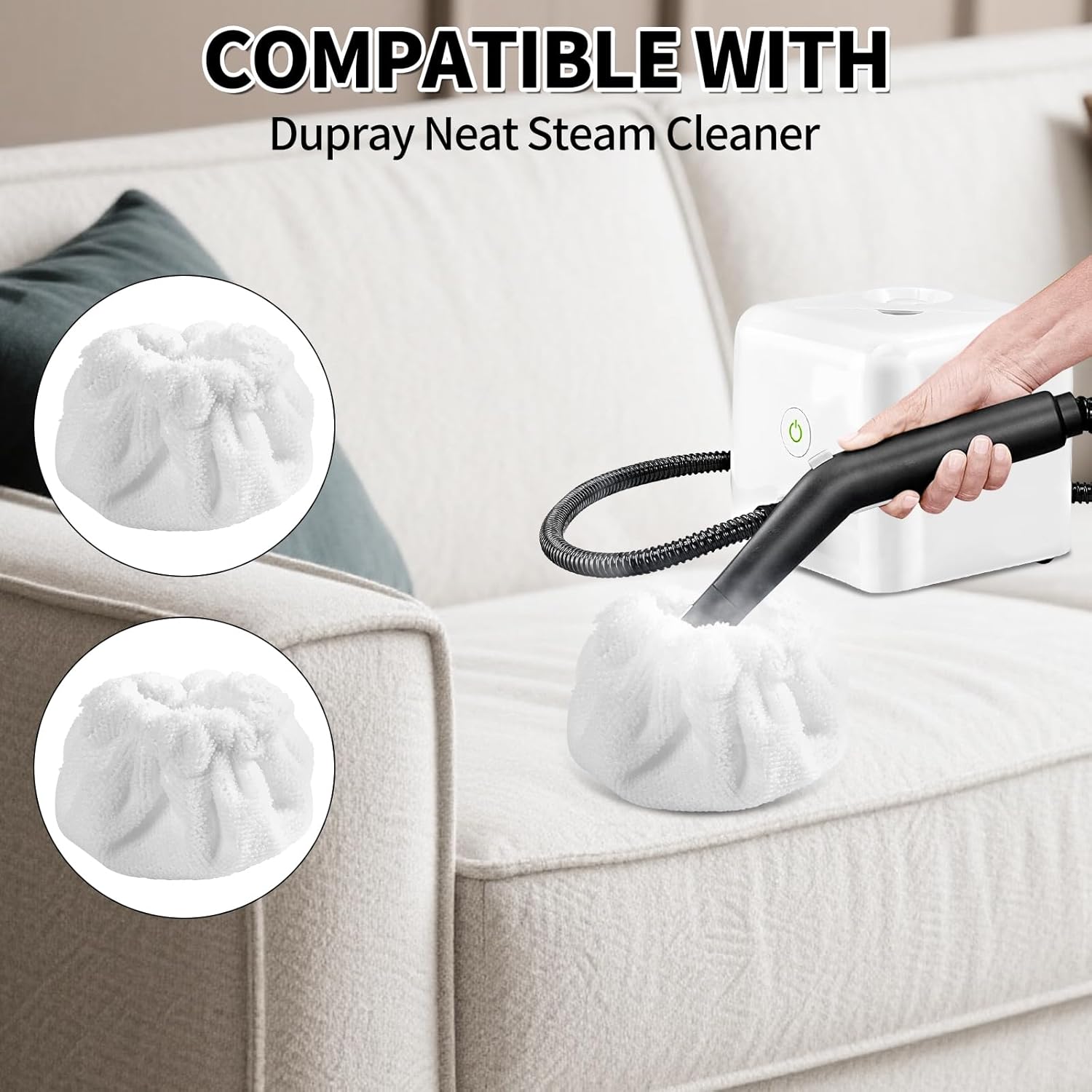 Yicotira Microfiber Bonnet Steam Mop Pads 8 Pack