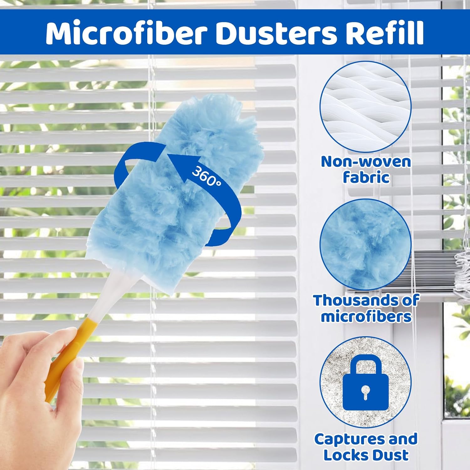 JMIATRY 50PCS Swiffer Duster Refills 360 Degree Heavy Duty