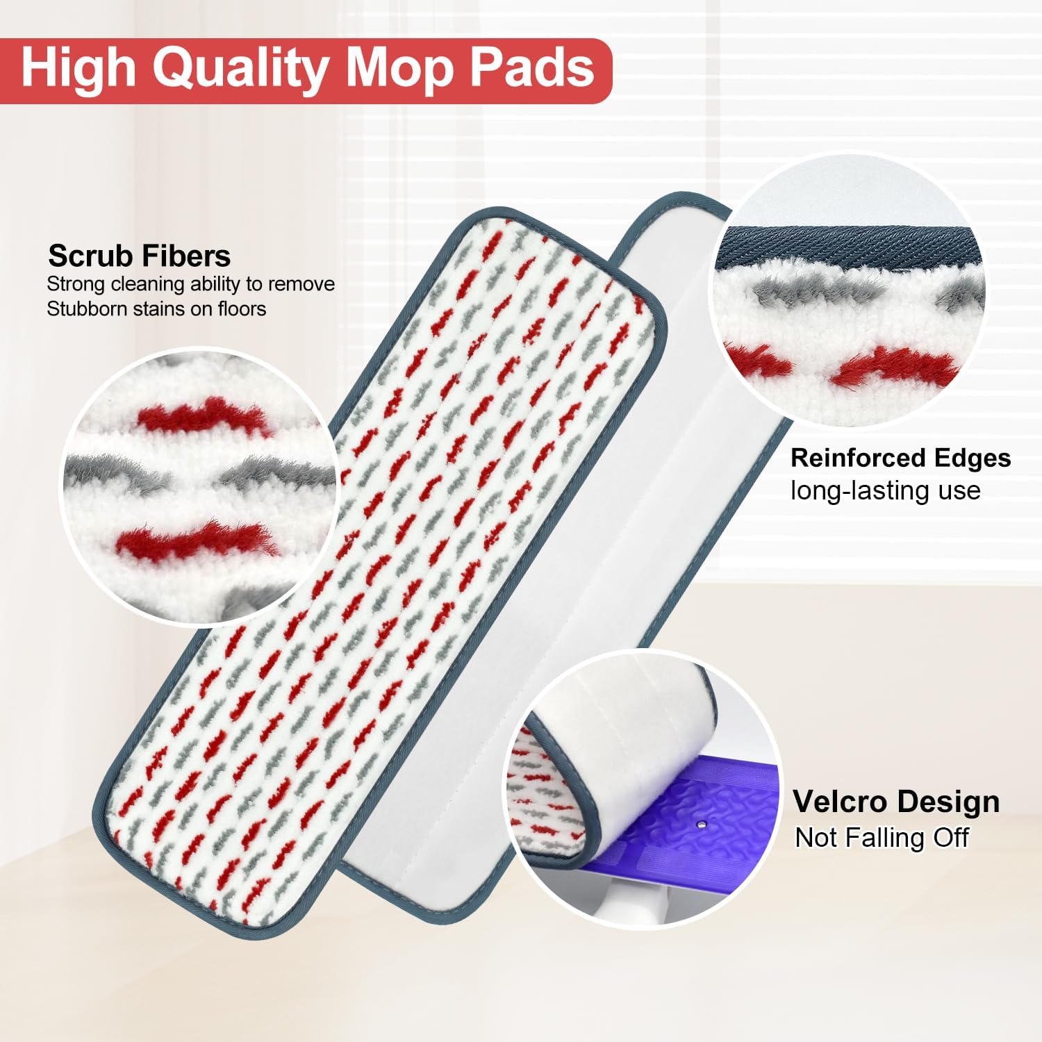 4 Pack Reusable Swiffer Power Mop Pads - Thicker Microfiber
