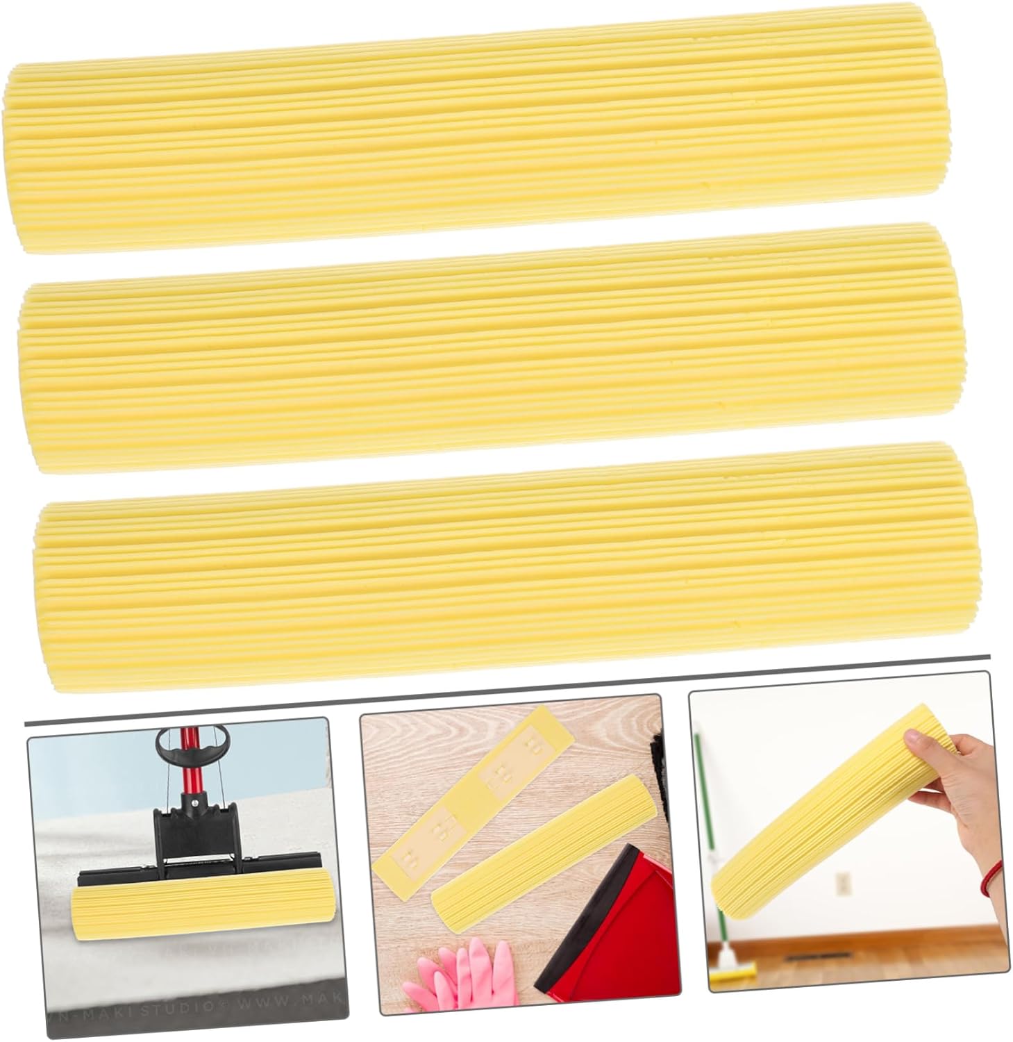 3pcs Sponge Mop Refill for Tile and Bathroom Cleaning 1