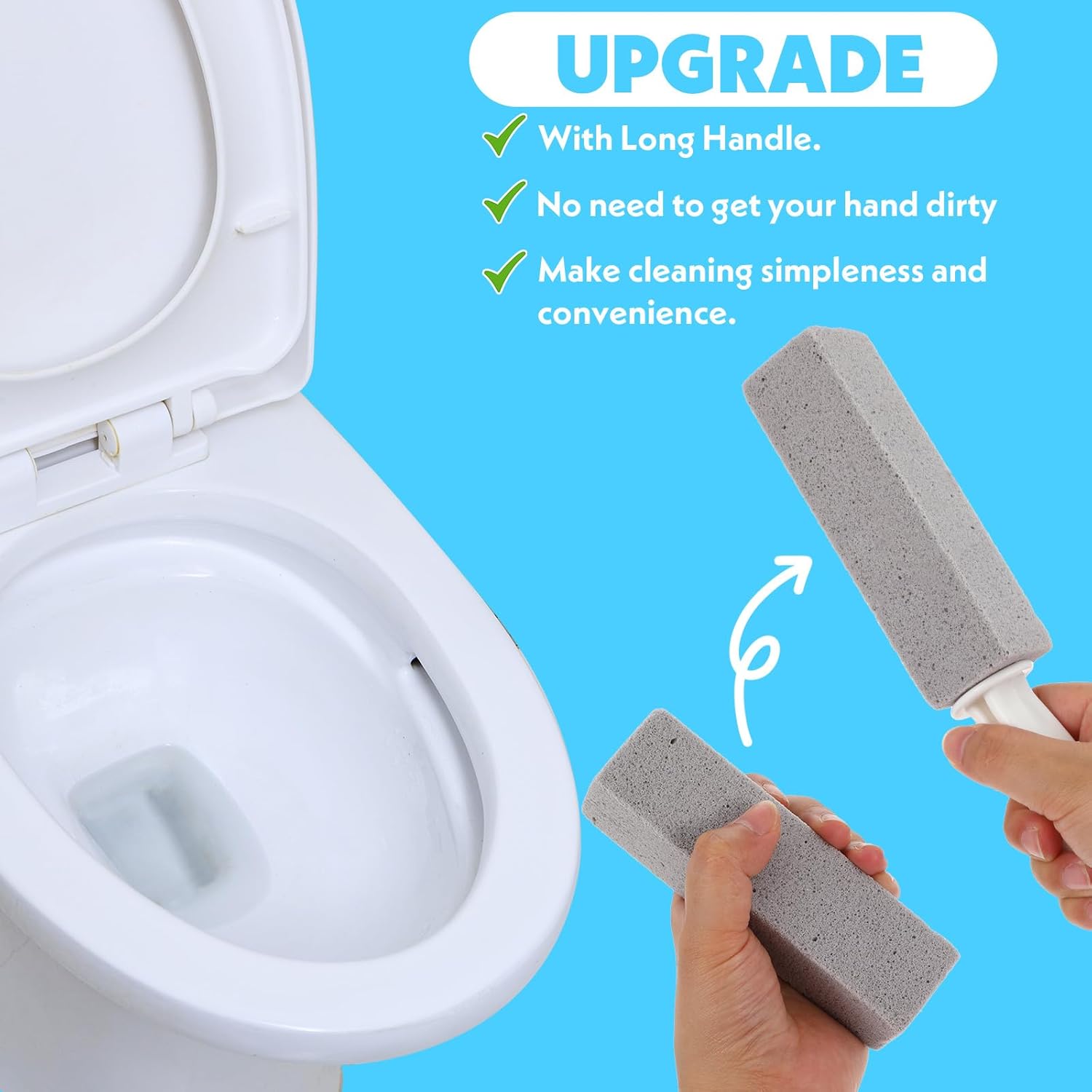 12 Pack Pumice Stones with Handle for Toilet and More