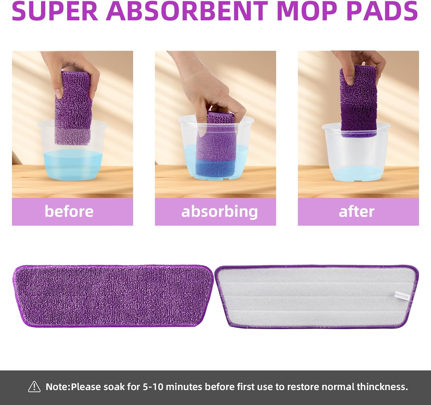 BUUROOHM 6pcs Microfiber Spray Mop Replacement Heads