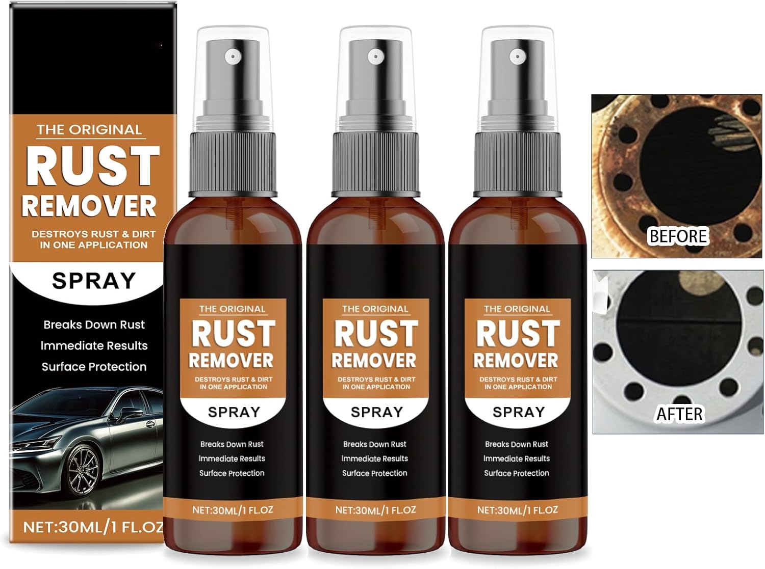 Rust Remover Spray - 2025 Upgrade for Metal and Car Scratches