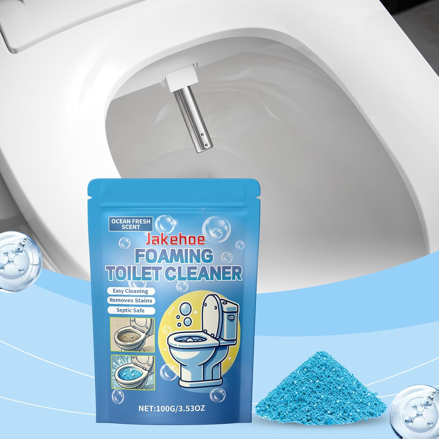 Jakehoe Foaming Toilet Cleaner Ocean Fresh Scent 353 oz