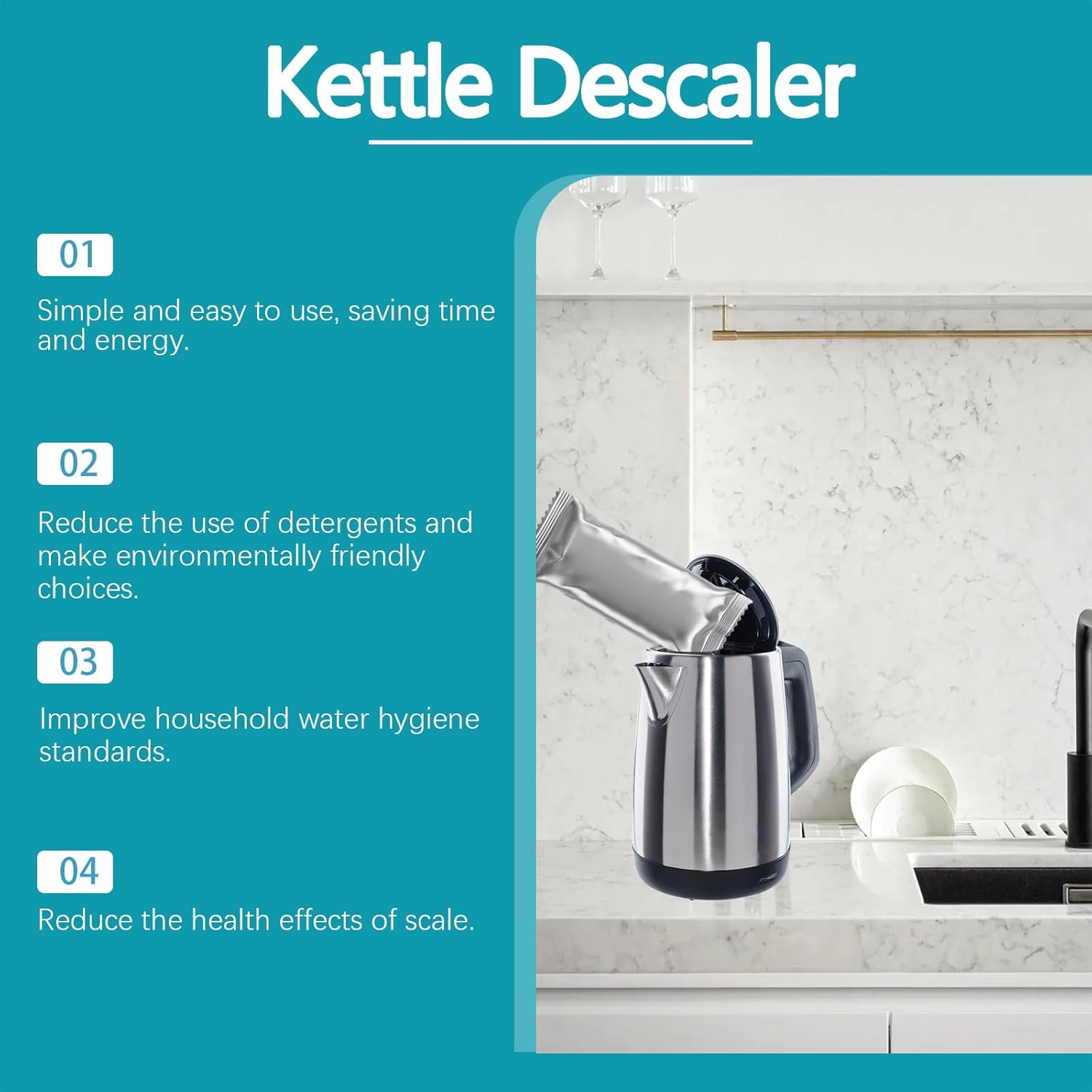 Electric Kettle Descaler - 30g6 Packs Limescale Remover for Home Use