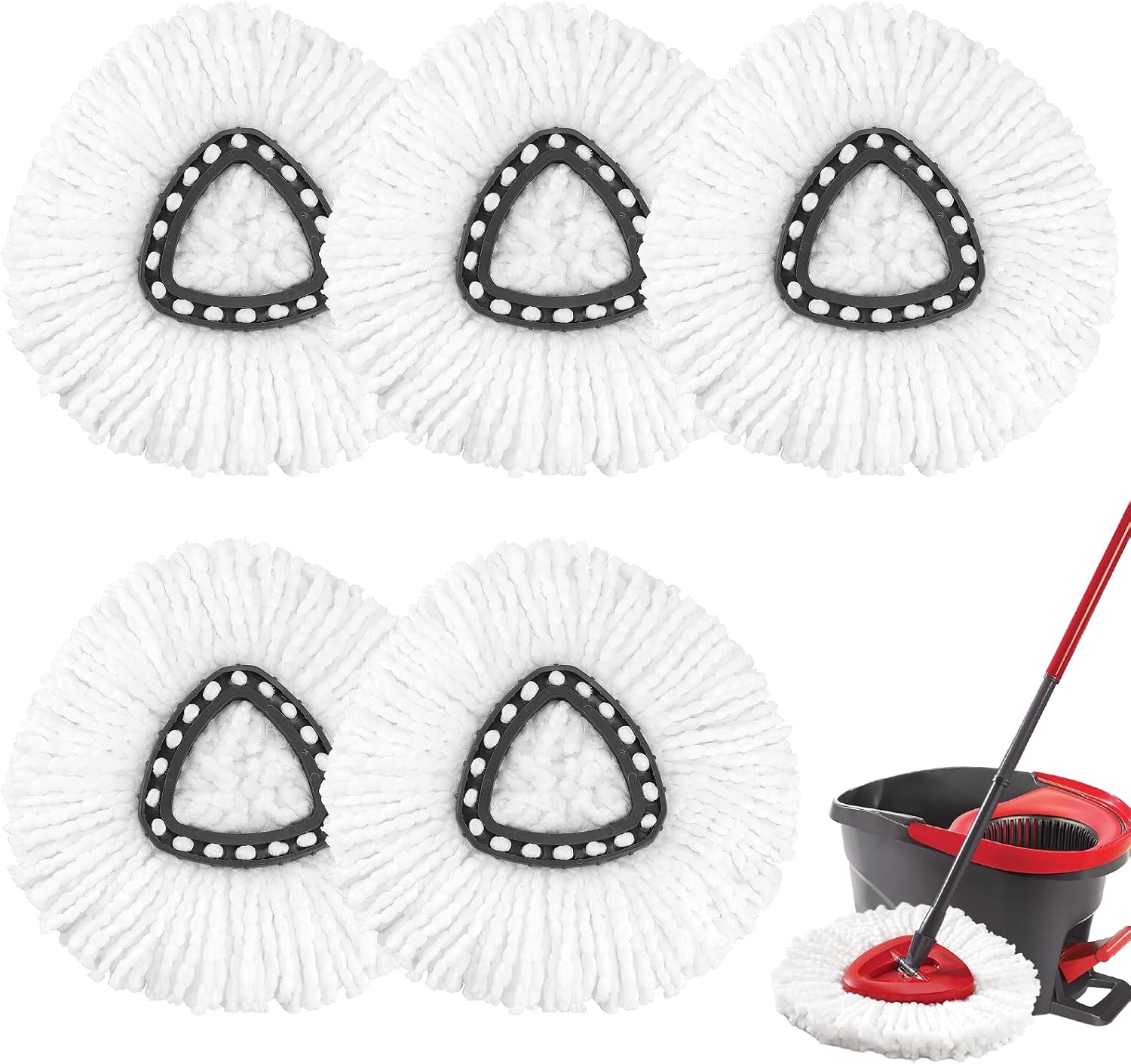 NICEMOVIC 5 Pack Spin Mop Replacement Heads
