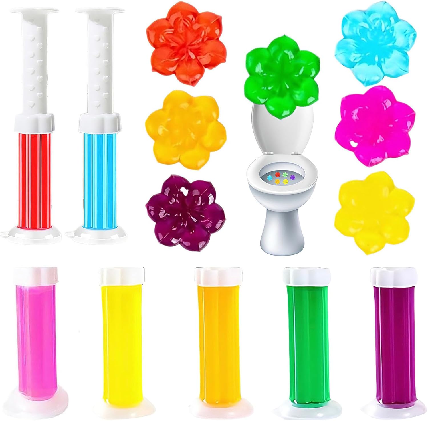 7 Scent Toilet Gel Cleaner with Cute Flower Stamps 98 Count