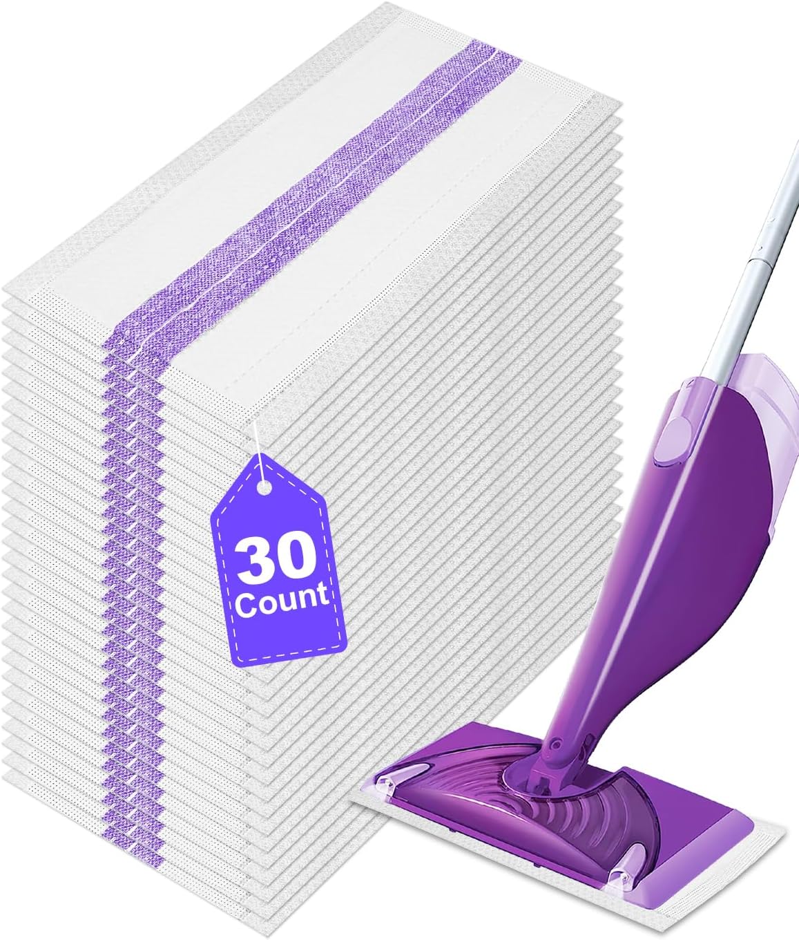 30 Pack YagoDago Mop Pads for Swiffer Wet Jet Velcro Mops