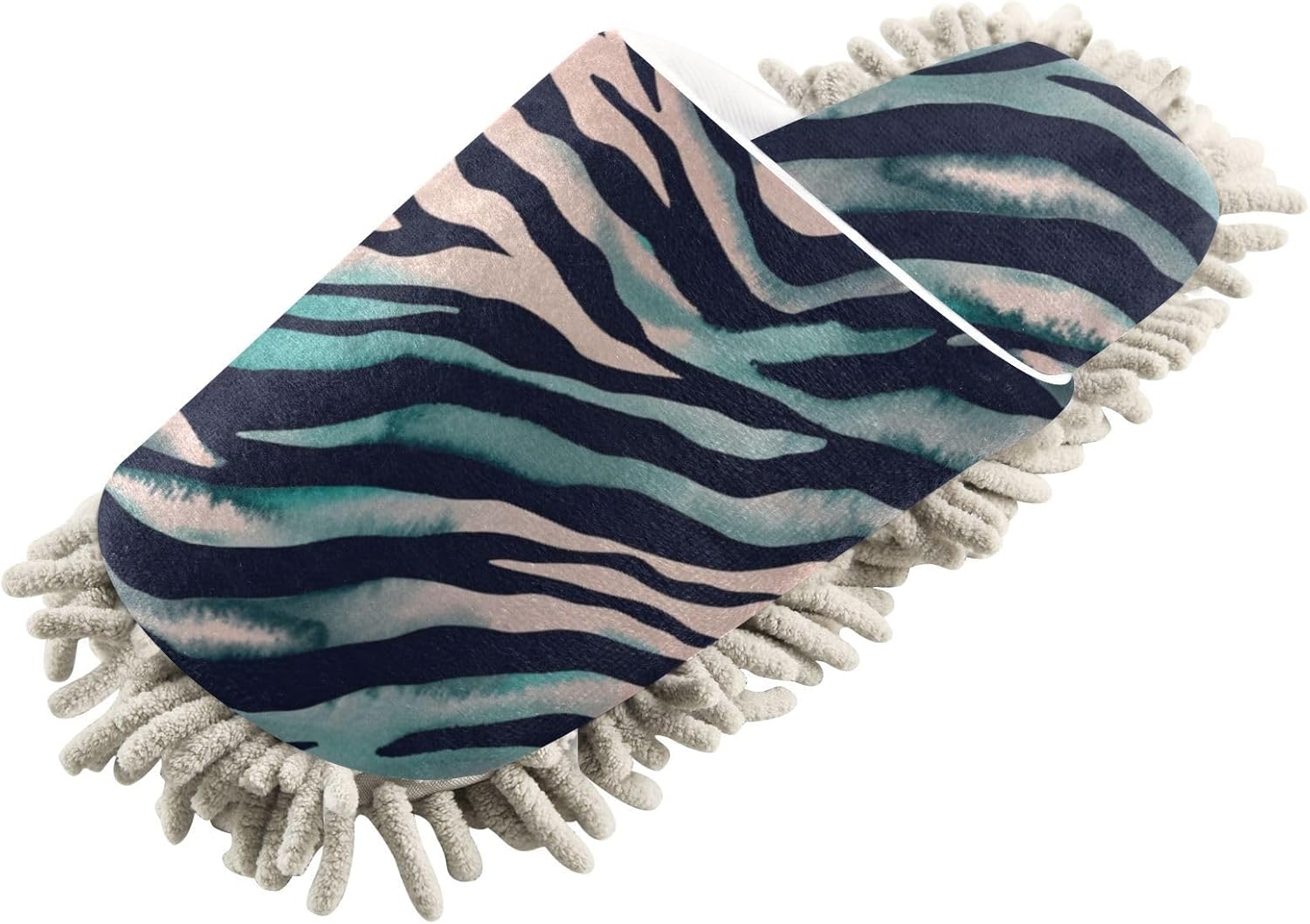FLildon Microfiber Mop Slippers Zebra Print Washable 1