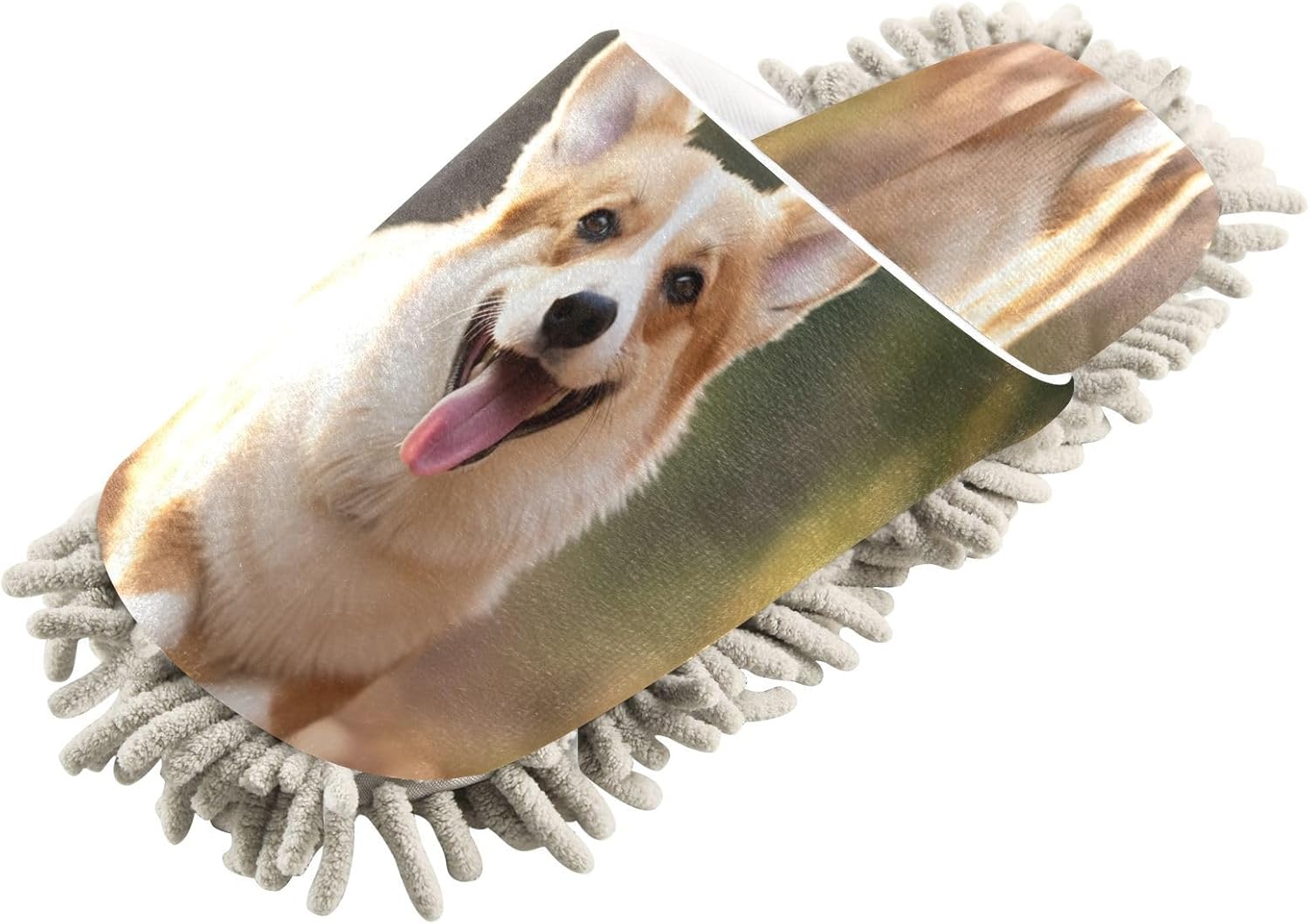 Bulletgxll Cute Dog Microfiber Mopping Slippers - L