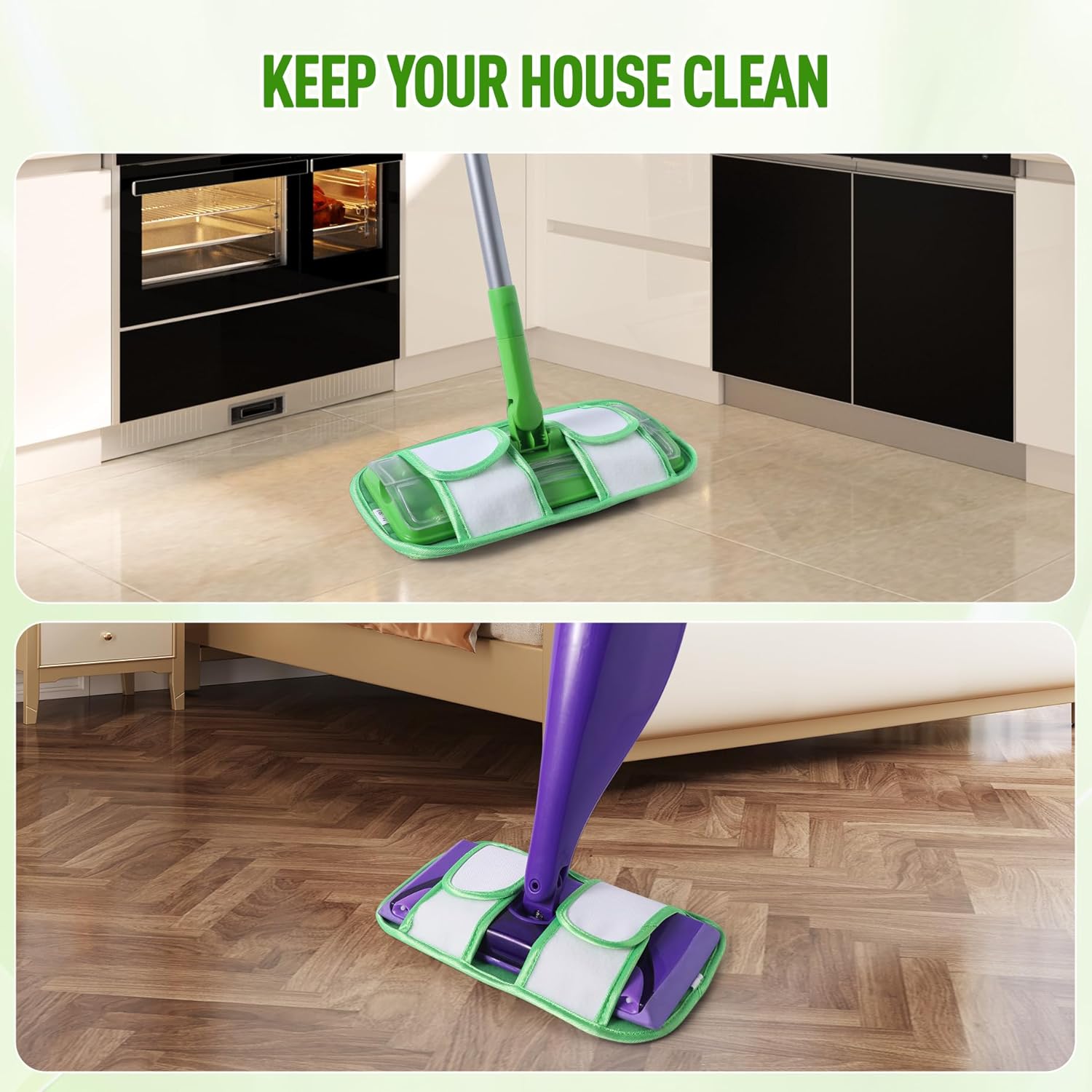 MABUBU 6 Pack Reusable Mop Pads for Swiffer WetJet and Sweeper Mops