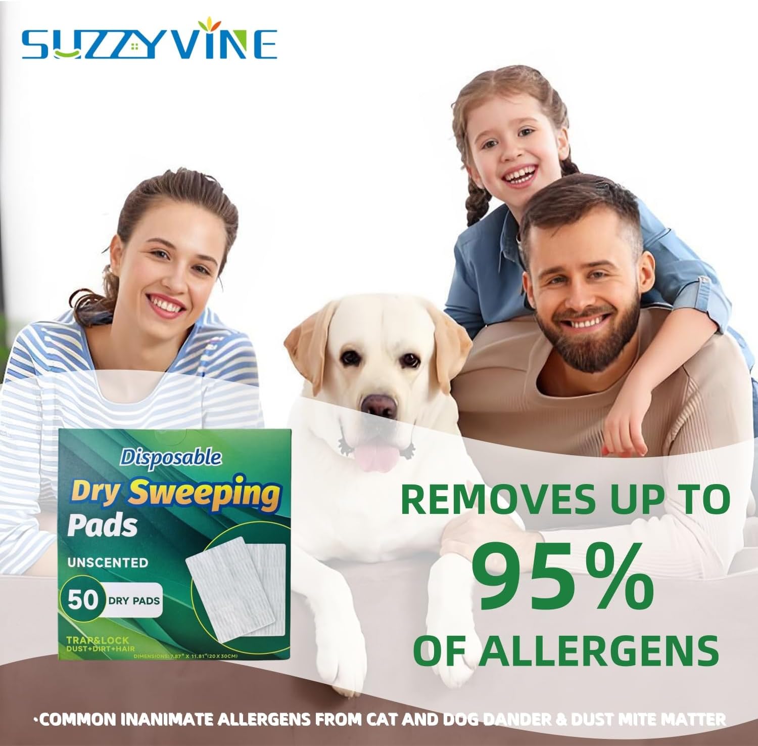 SUZZYVINE Dry Mop Refill Pads 787x1181 50 Count for Swiffer