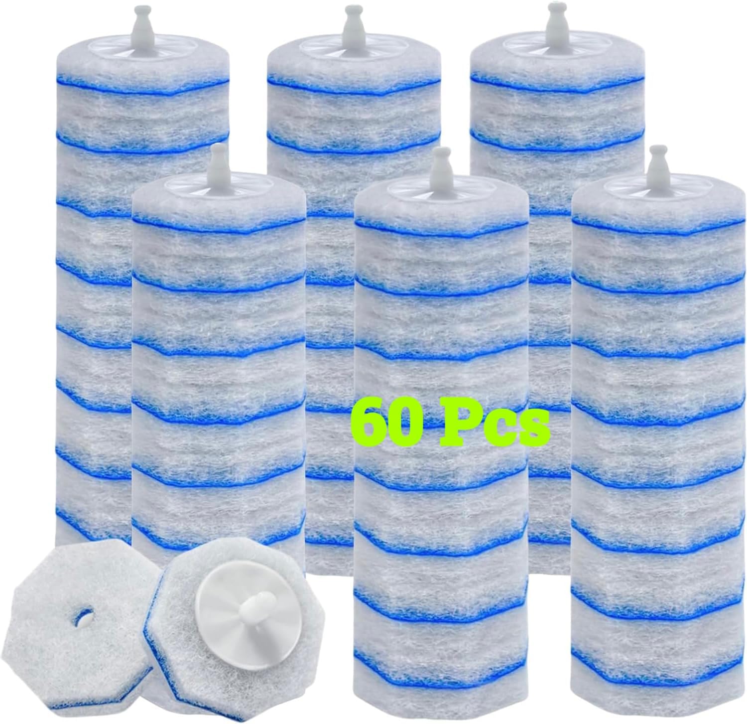 60 Count Toilet Bowl Wand Refills for Most Toilet Brushes 1