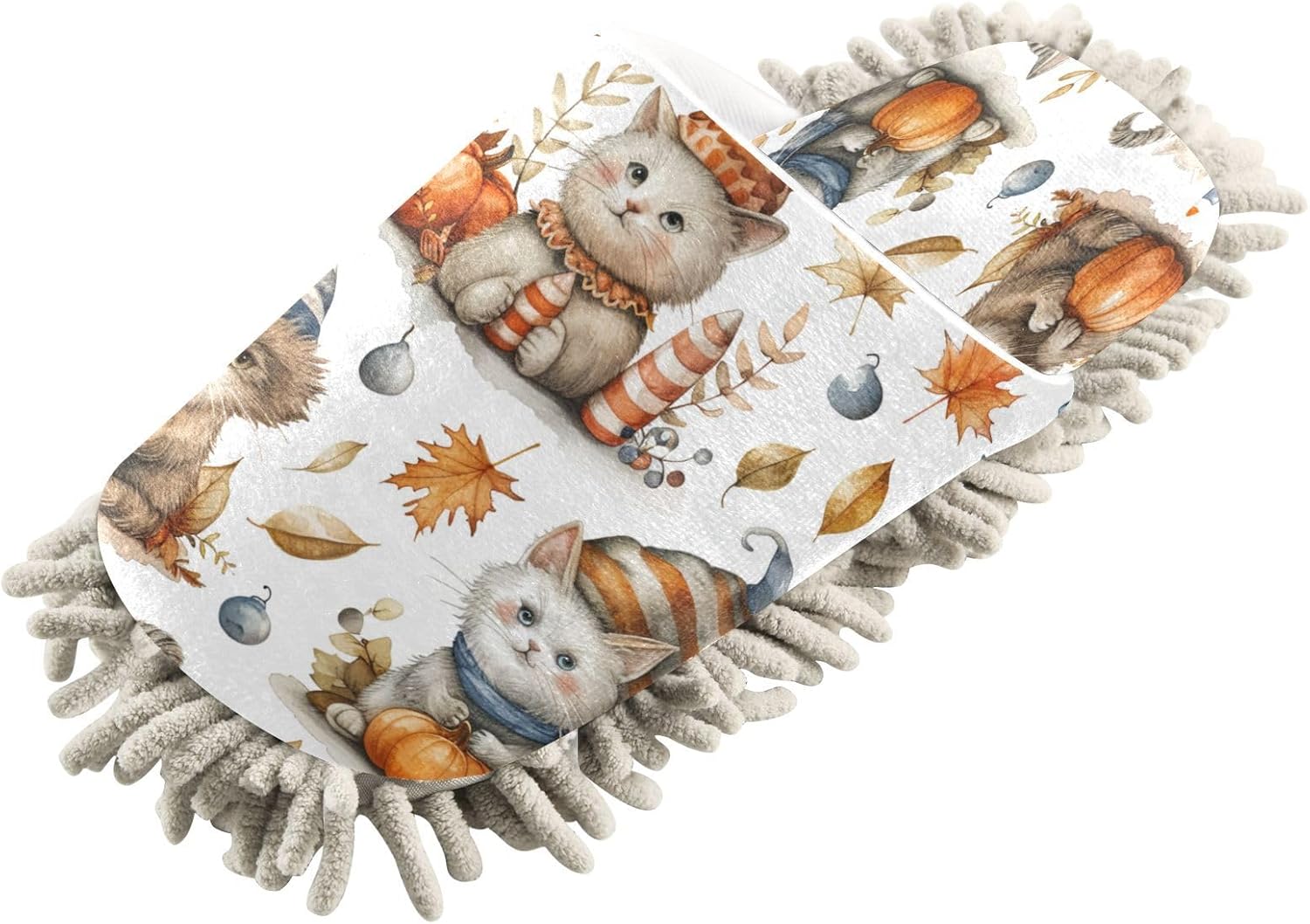 Zhirexin Halloween Cleaning Mop Slippers