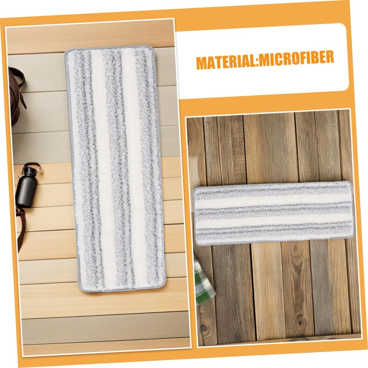 5pcs Microfiber Mop Pads Self-Adhesive Reusable