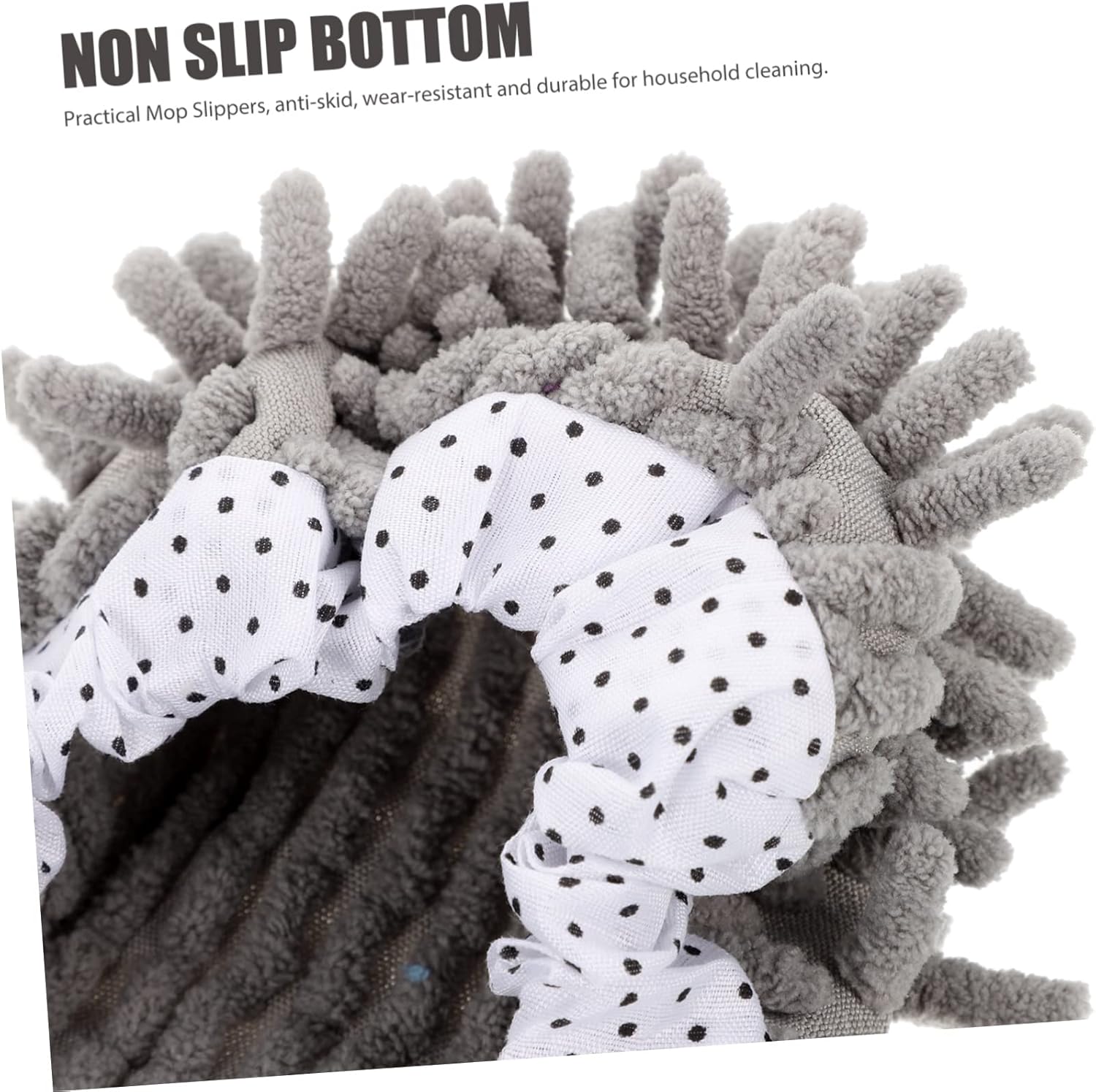 Ipetboom 2 Pairs Chenille Mop Slippers for Floor Cleaning