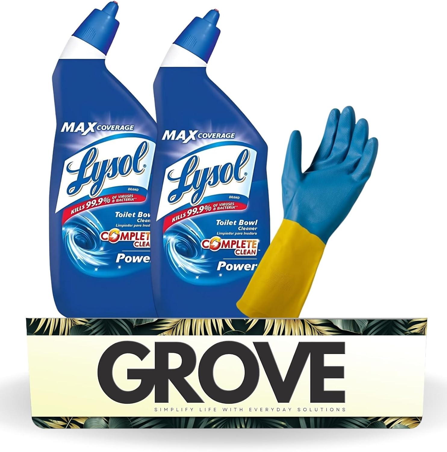 GROVE Fresh Scent Toilet Cleaner 24 oz with Gloves Bundle