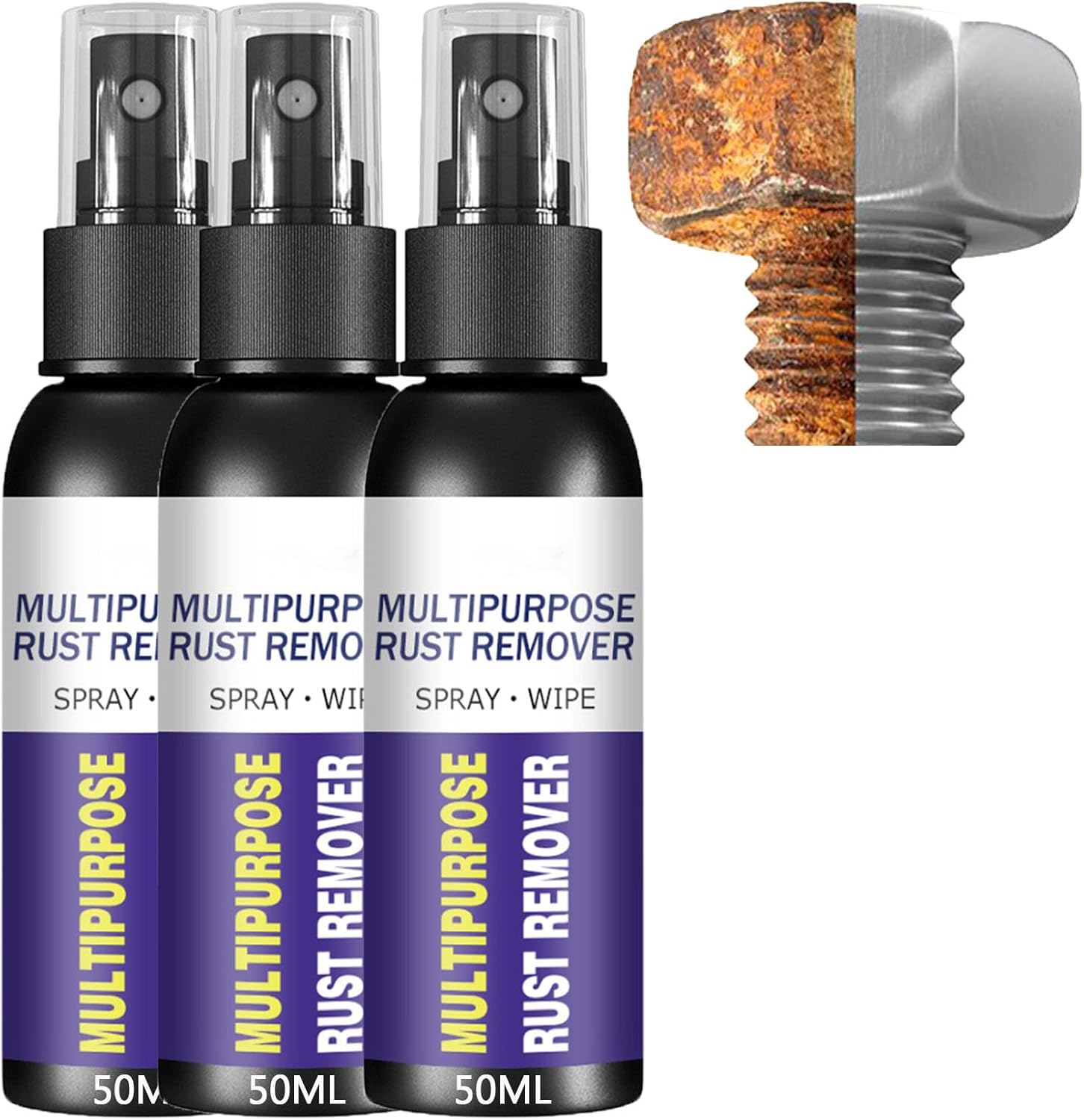 Homomdy Rust Remover Spray 3pcs - Multipurpose Metal Cleaner