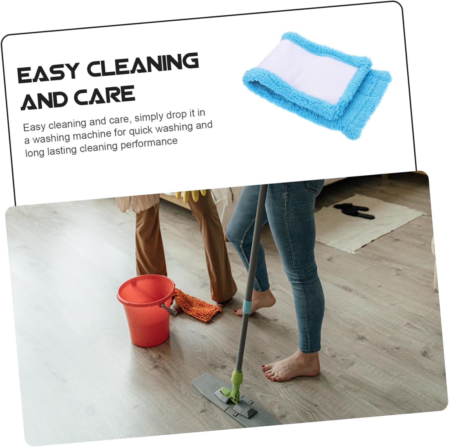 2pcs Microfiber Mop Head Replacement Pads for Cleaning