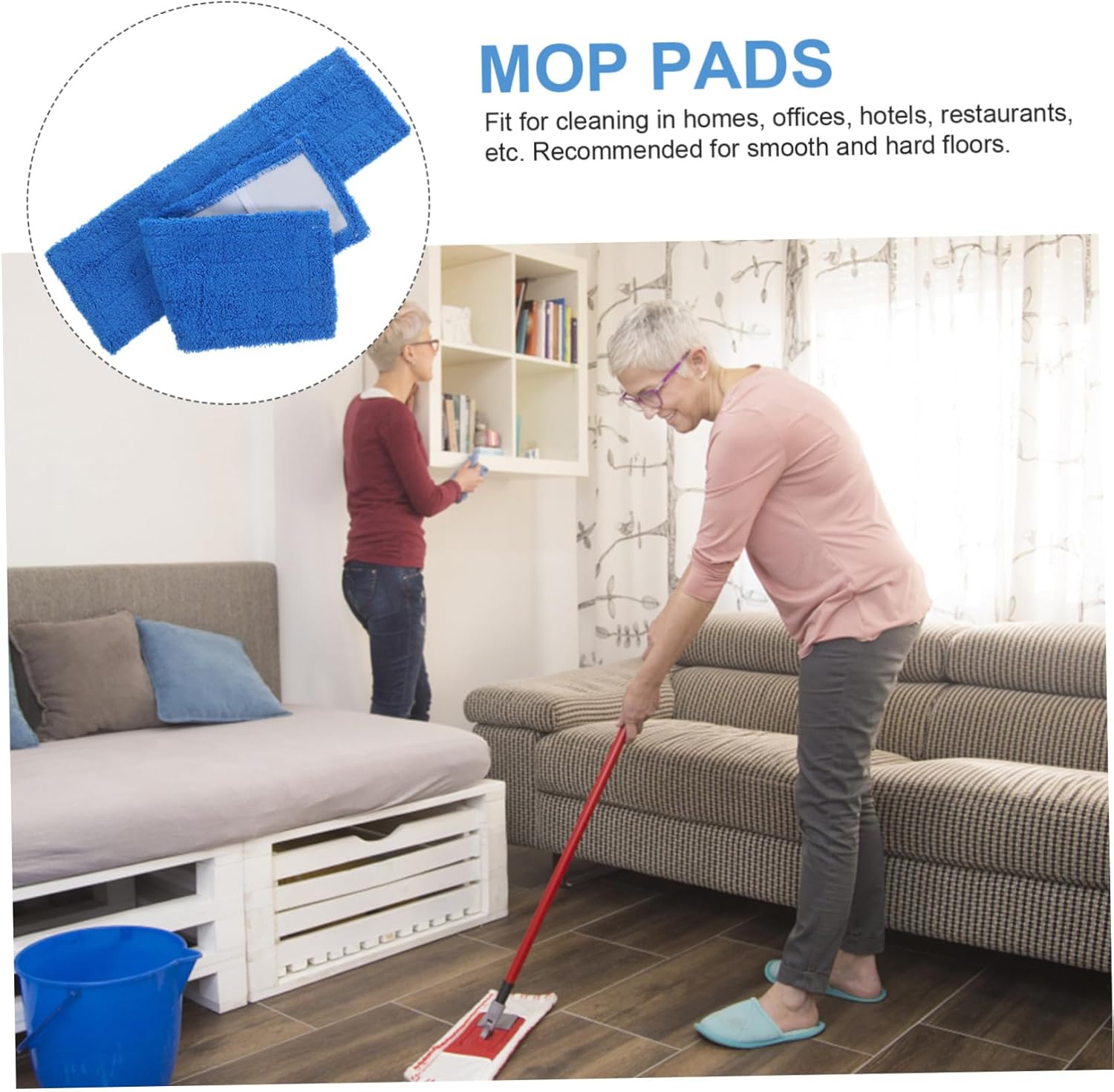 Ipetboom Cleaning Pads for Mops - Easy to Install Replacement Heads