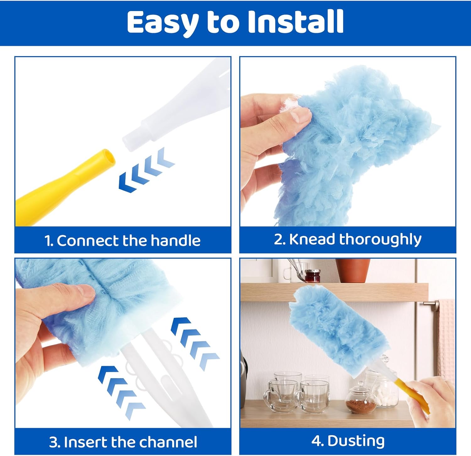 JMIATRY 50PCS Swiffer Duster Refills 360 Degree Heavy Duty