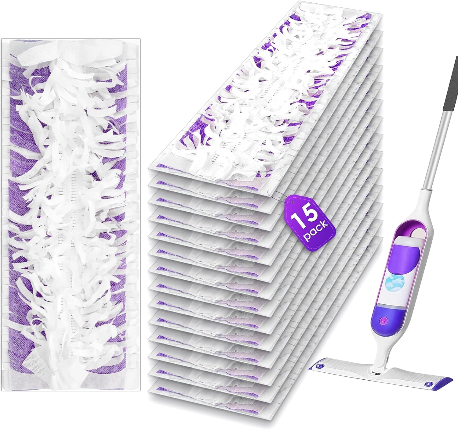 15 Pack PowerMop Pads for Swiffer PowerMop Replacement