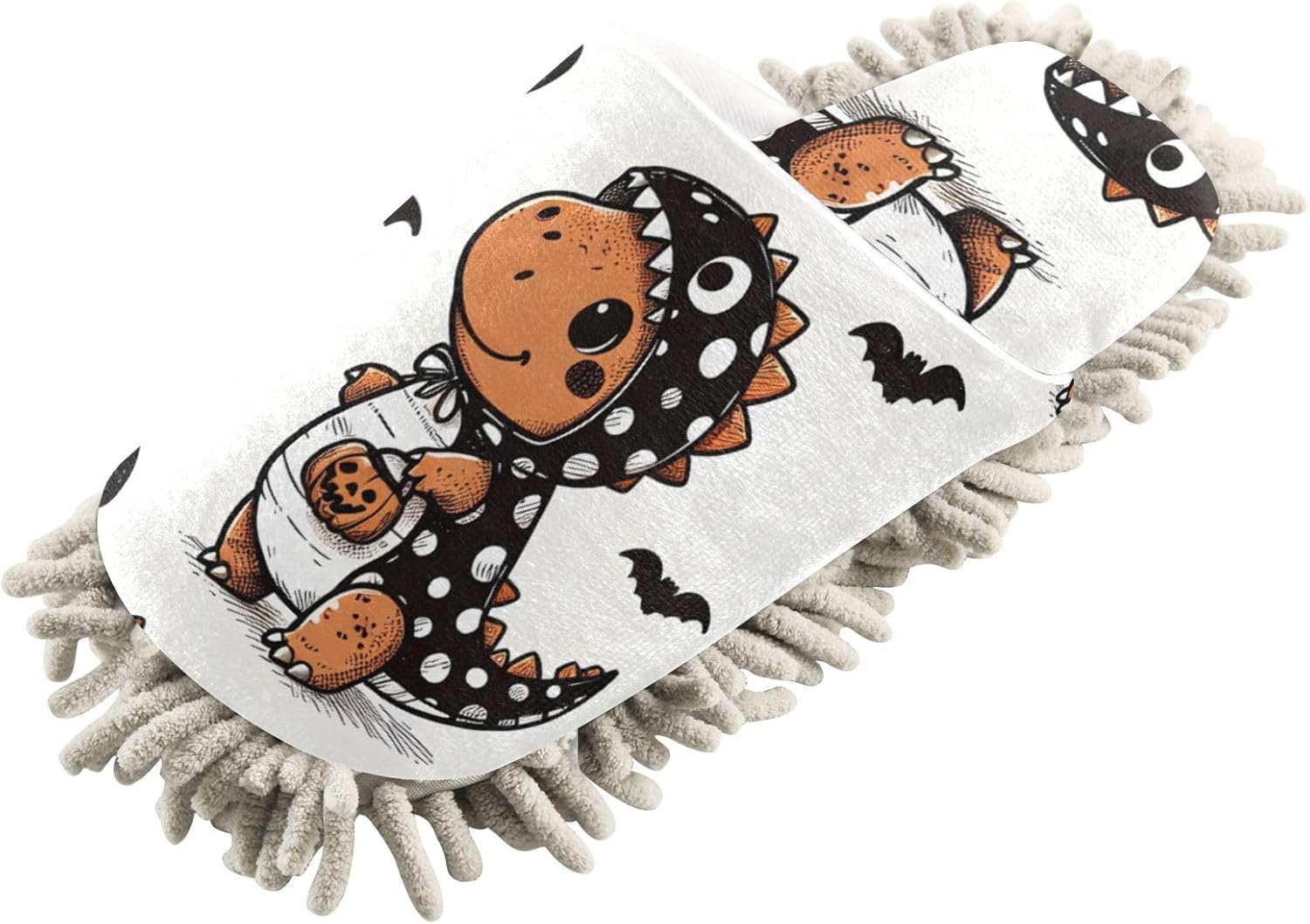 FLildon Microfiber Mop Slippers Dinosaur Halloween Design