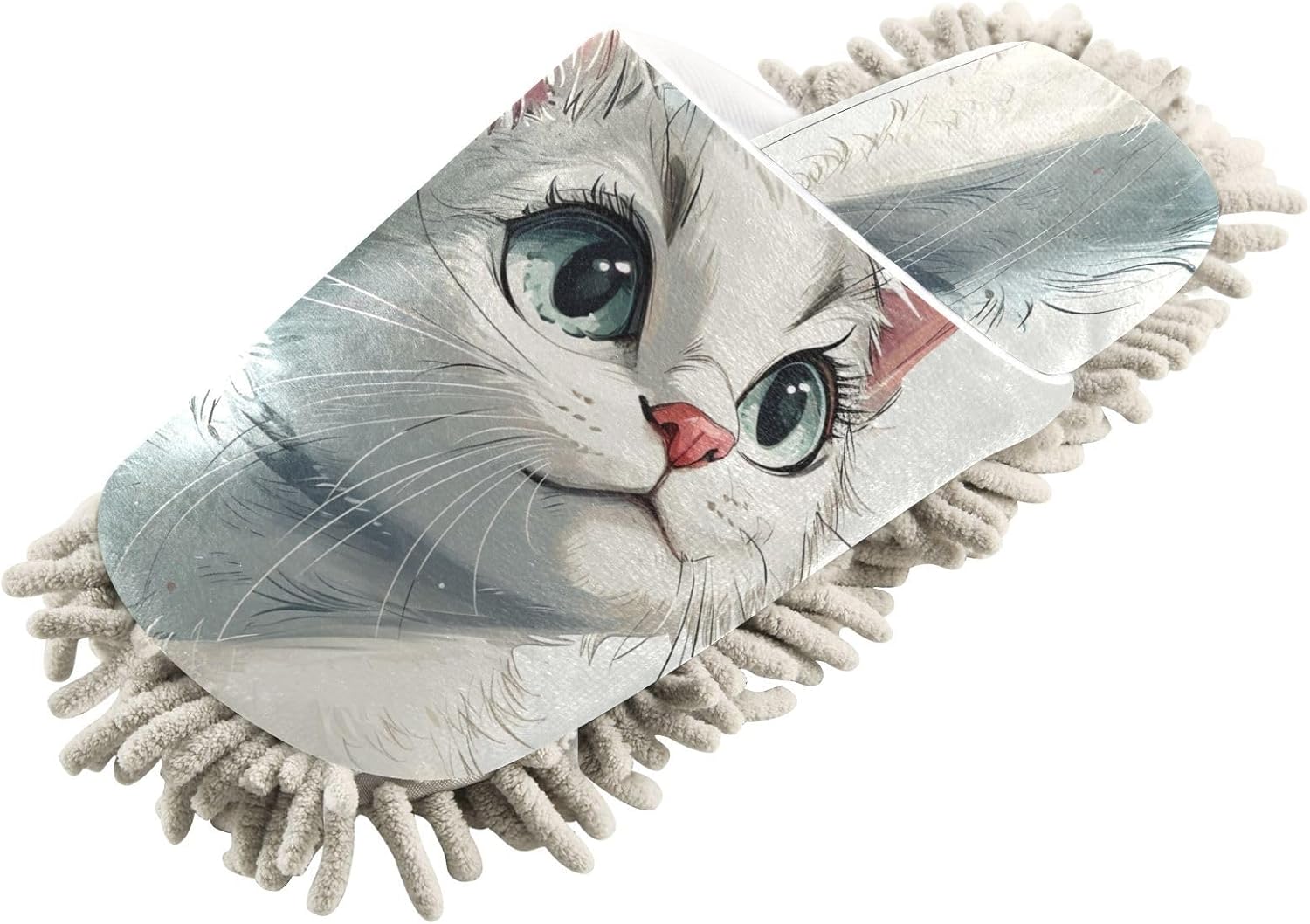 Bulletgxll Cartoon Cat Mopping Slippers Washable