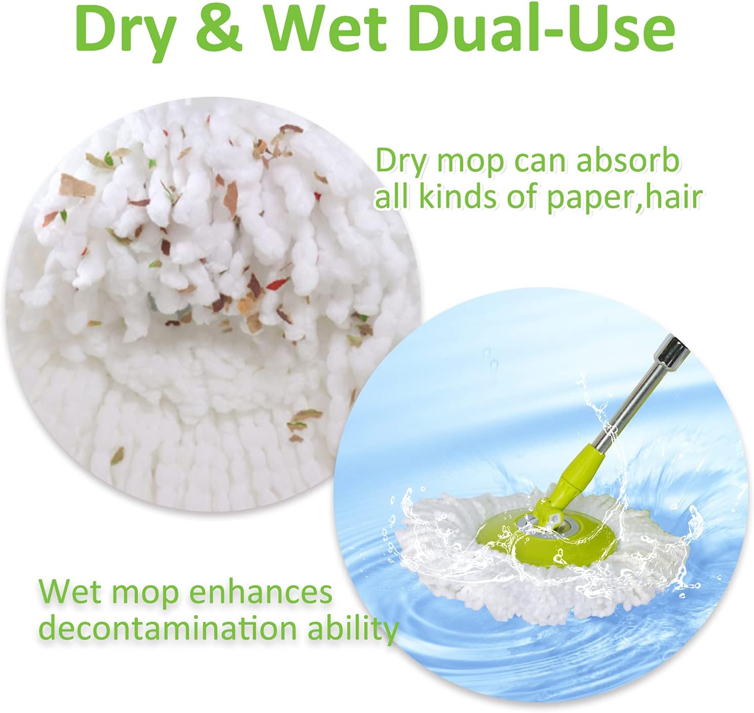MZY LLC 4 Pack Spin Mop Refill Heads