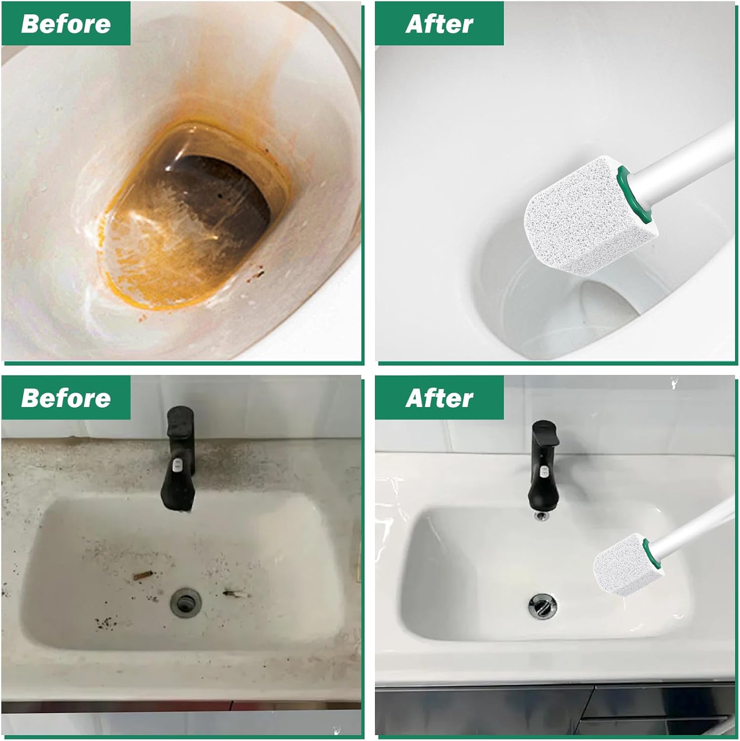 12PCS Pumice Stone with Long Handle for Toilet Cleaning