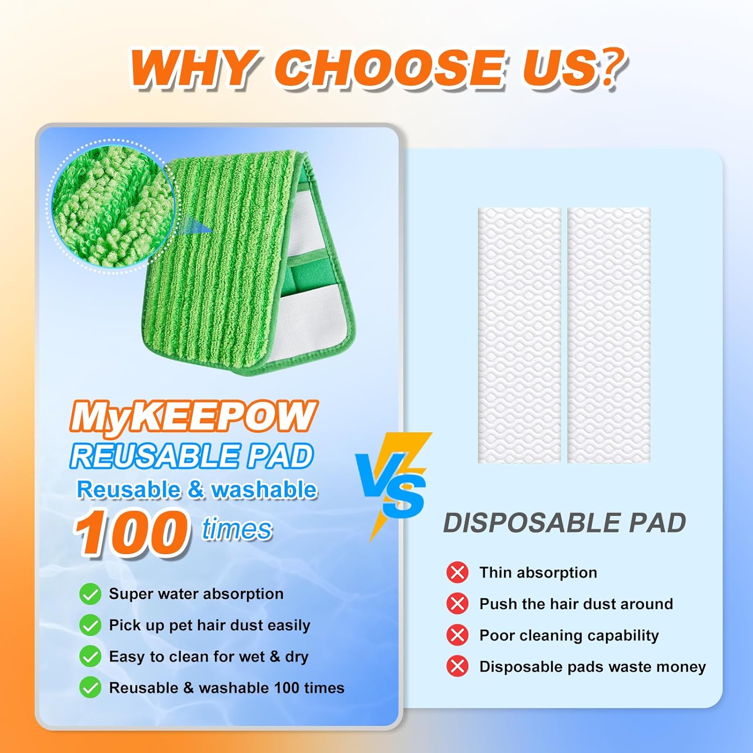 MyKEEPOW XL Wet Pads Refills Green 5 Pack