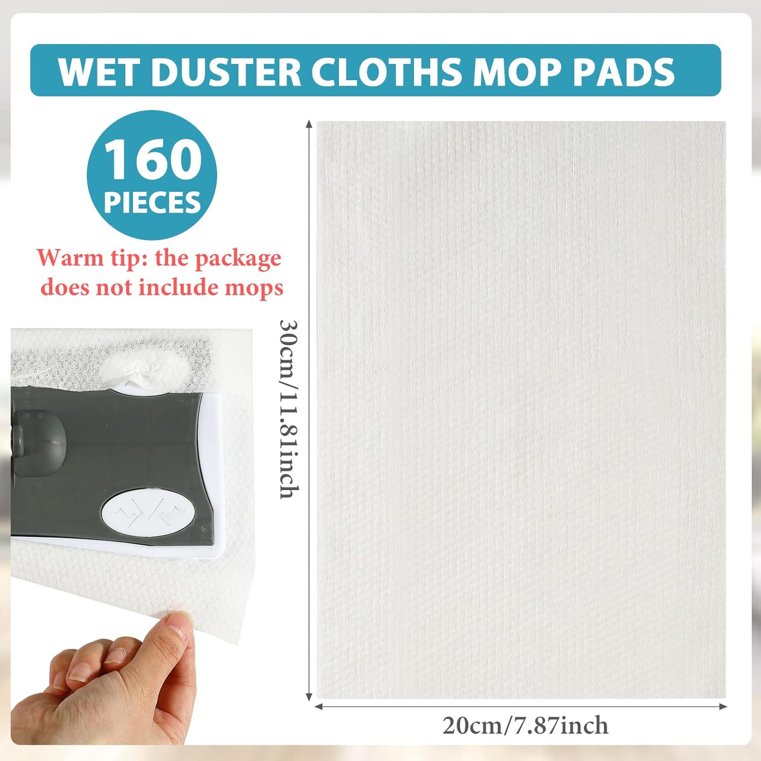 Peryiter Wet Mop Pads Refills 160 Pcs Disposable
