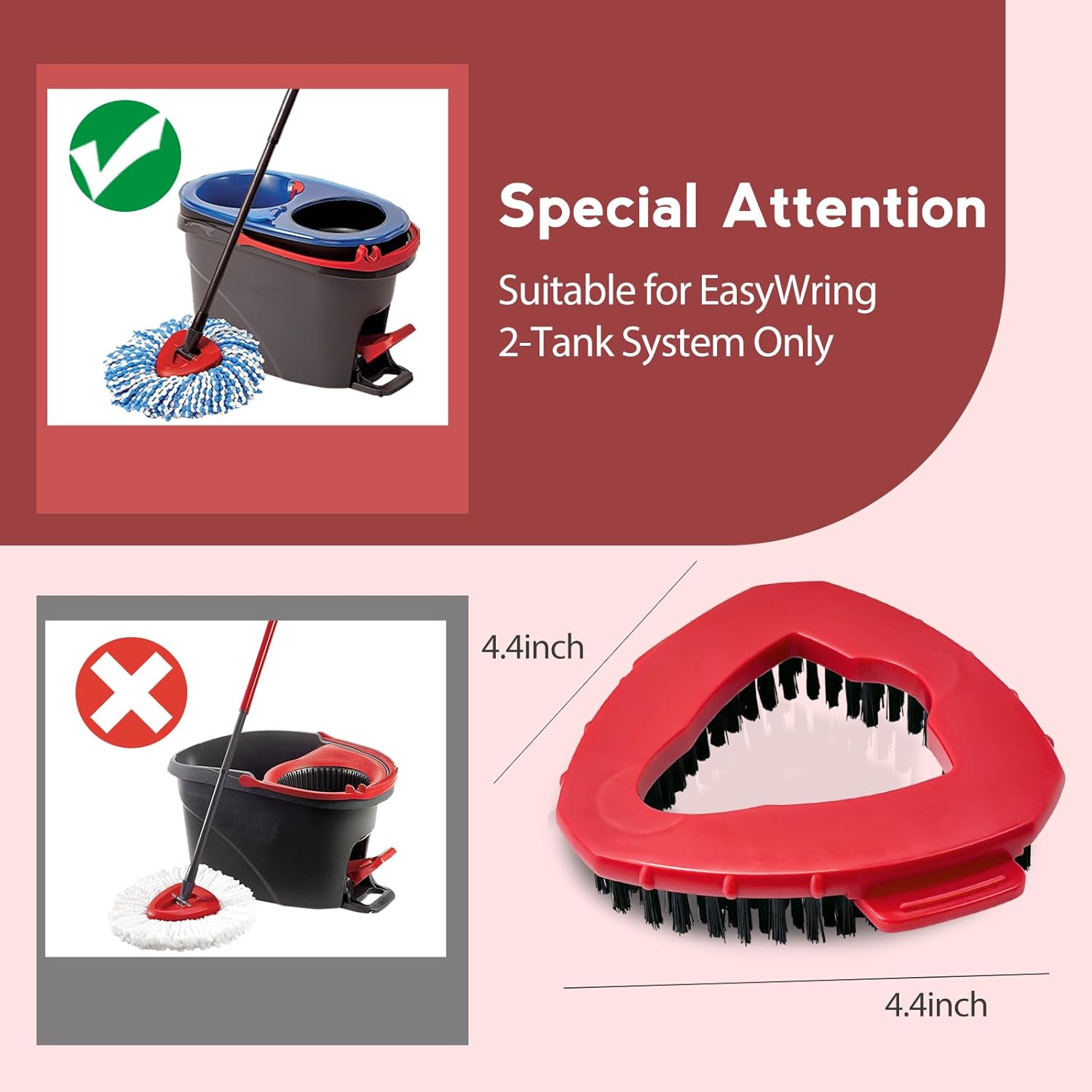 Koolstuffs Spin Mop Scrub Brush Head for RinseClean 2-Tank System