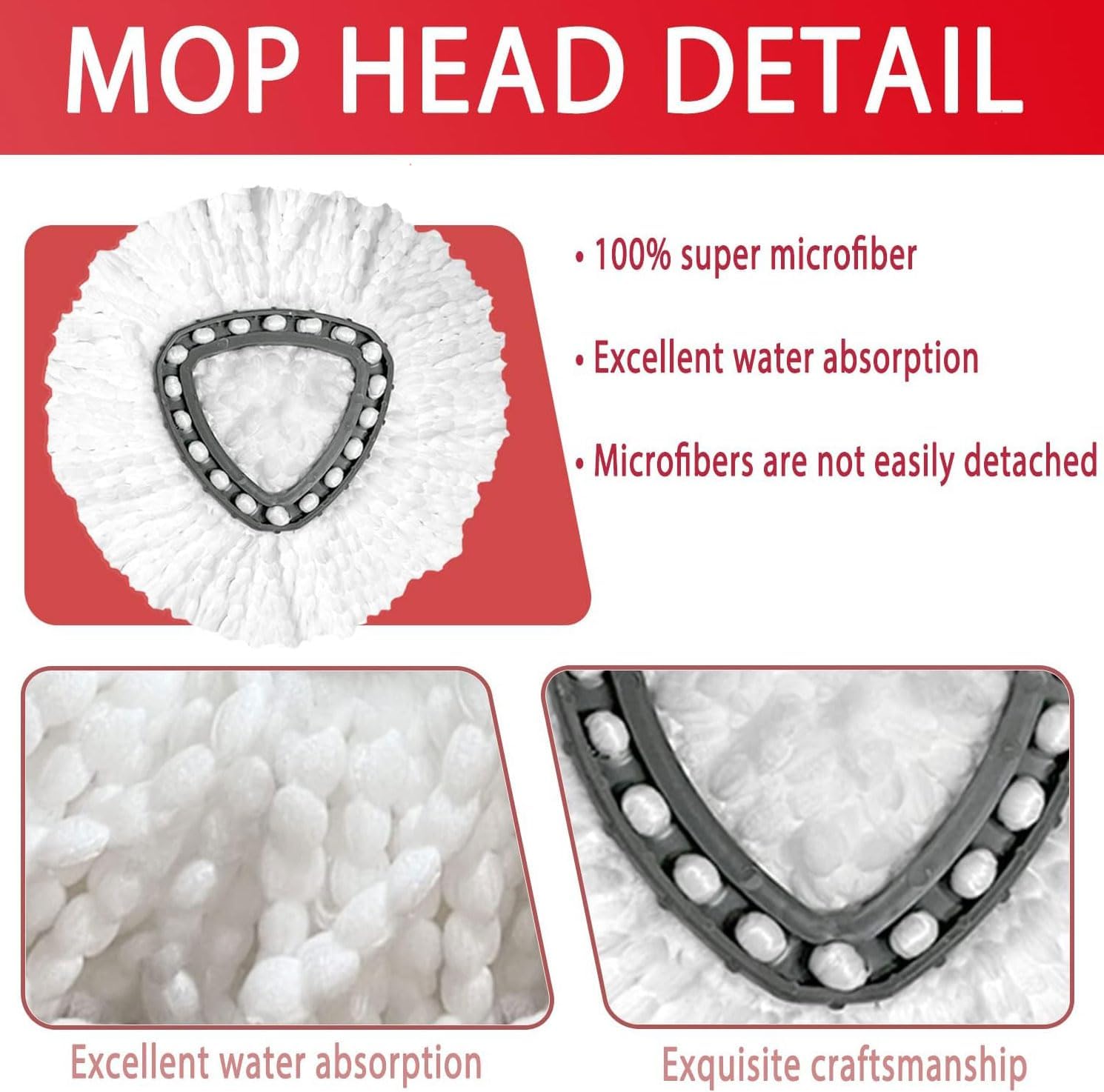 INKjetsclub Compatible Spin Mop Replacement Heads 2 Pack White
