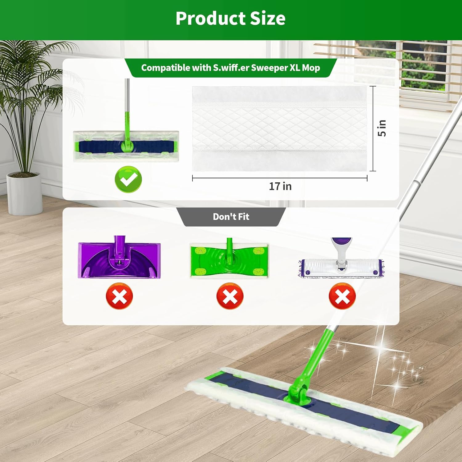 55 Count Heavy Duty Mop Refills for Swiffer XL