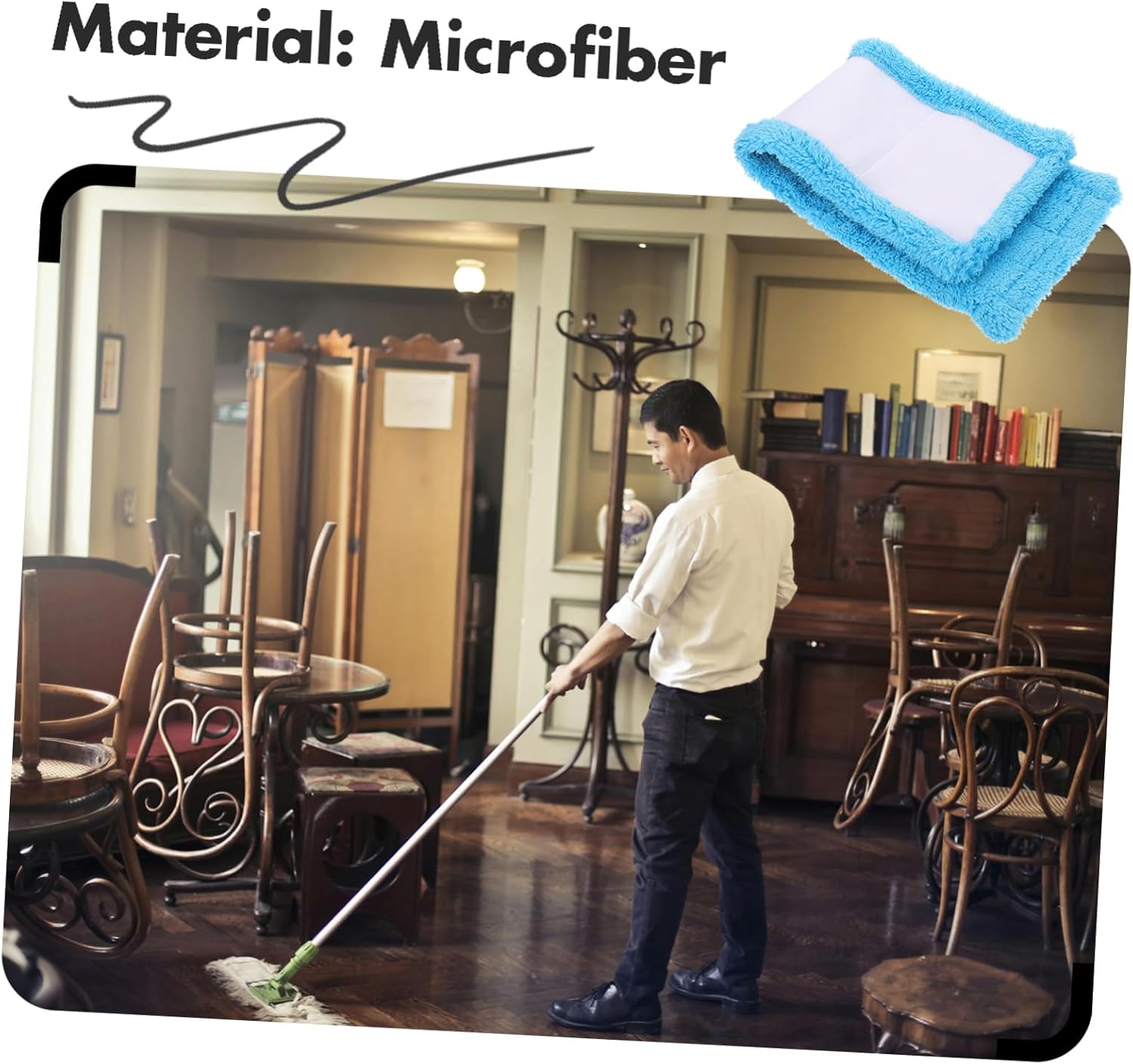 2pcs Microfiber Mop Head Replacement Pads for Cleaning