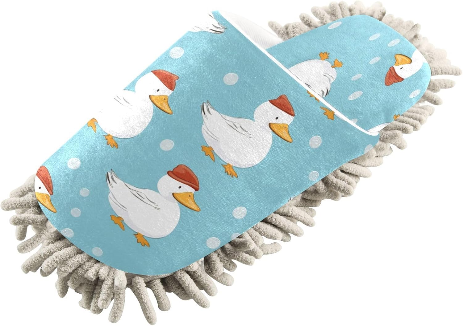Bulletgxll Duck with Hats Microfiber Cleaning Slippers - L