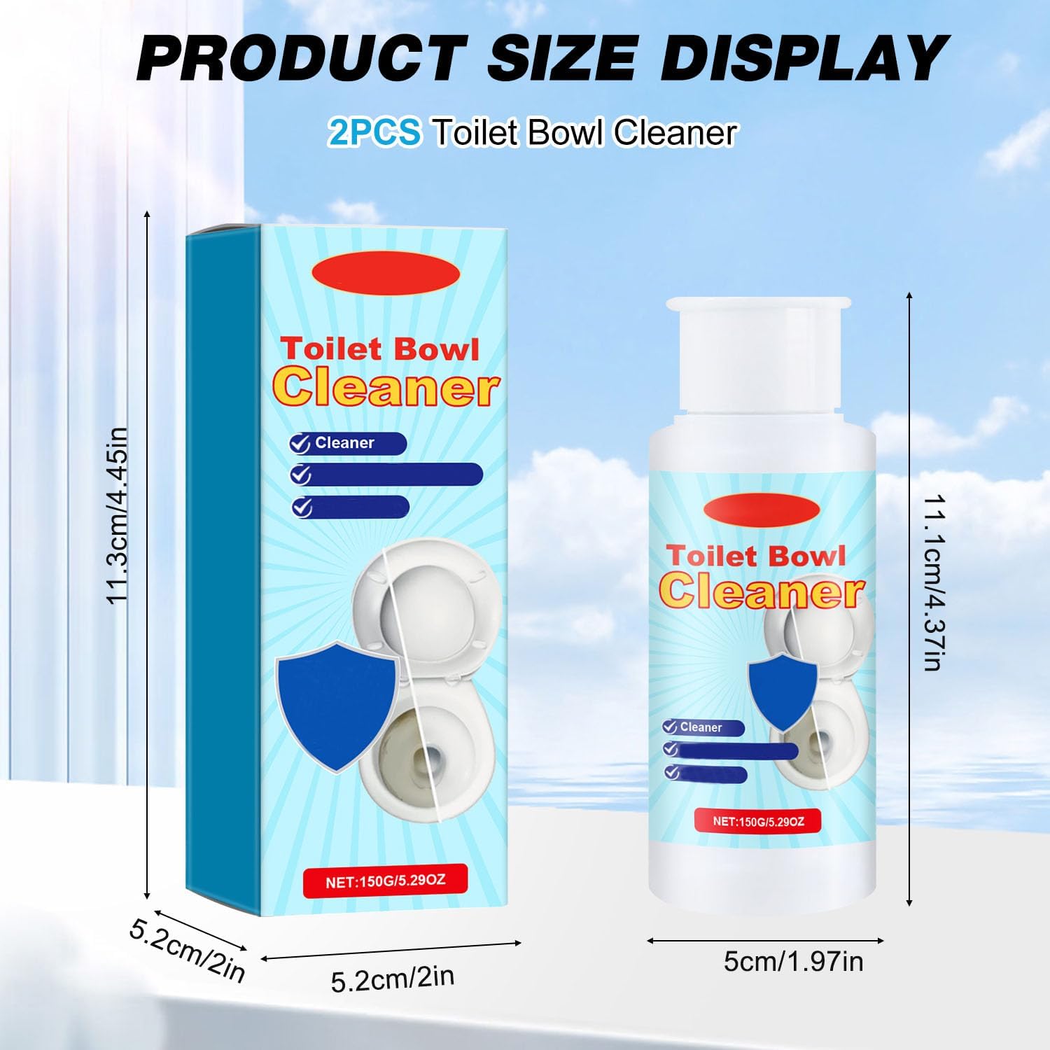 Rednow Splash Foam Toilet Cleaner 2pcs 1