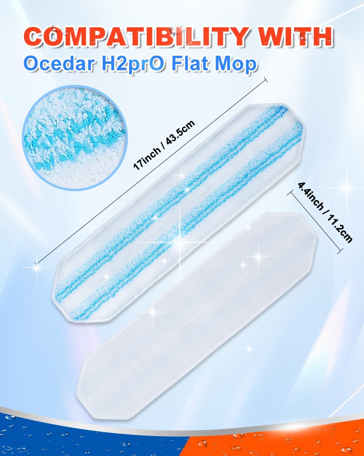 DR DAPPER H2prO Flat Mop Pad Replacement 4 Pack