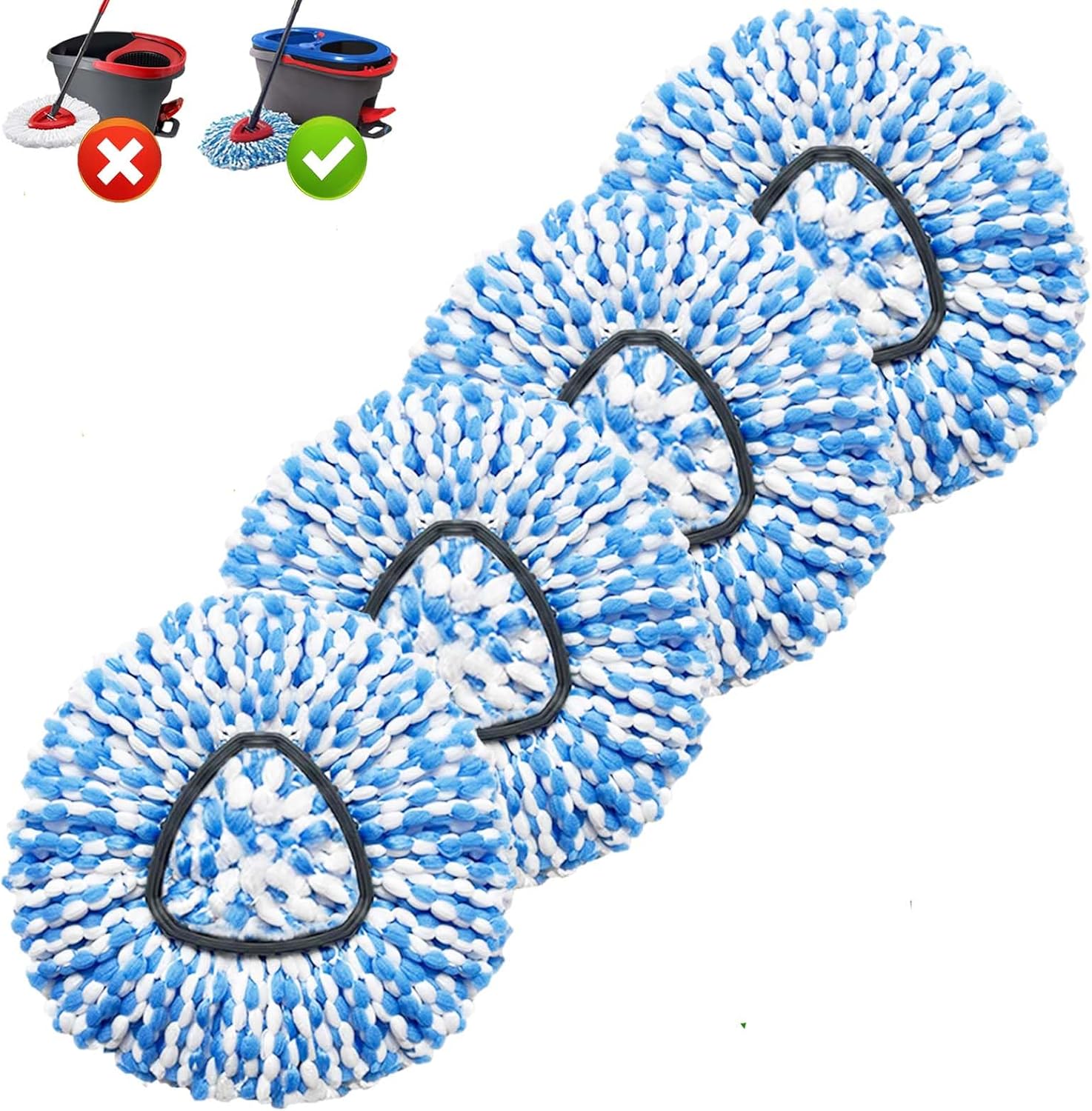 Fazlynyi 4-Pack Mop Replacement Heads for OCeda 2-Tank System