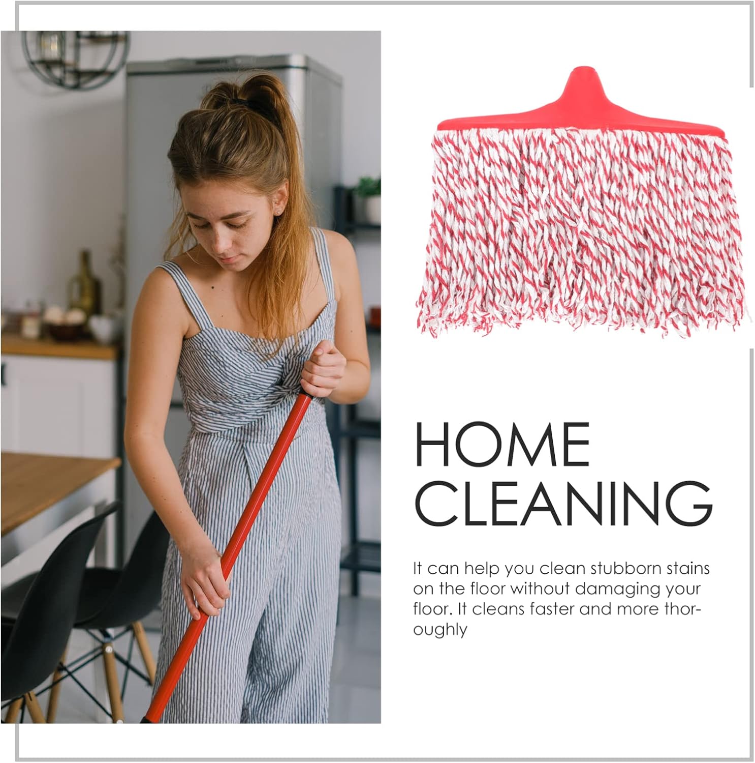 Ipetboom Reusable Wet Mop Head for Tile Marble