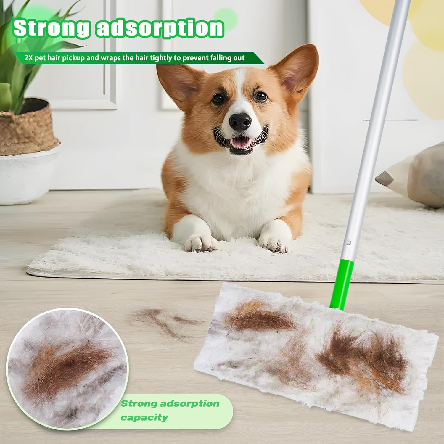 UKEENOR Heavy Duty Pet Dry Mop Refills 40 Count 78x118