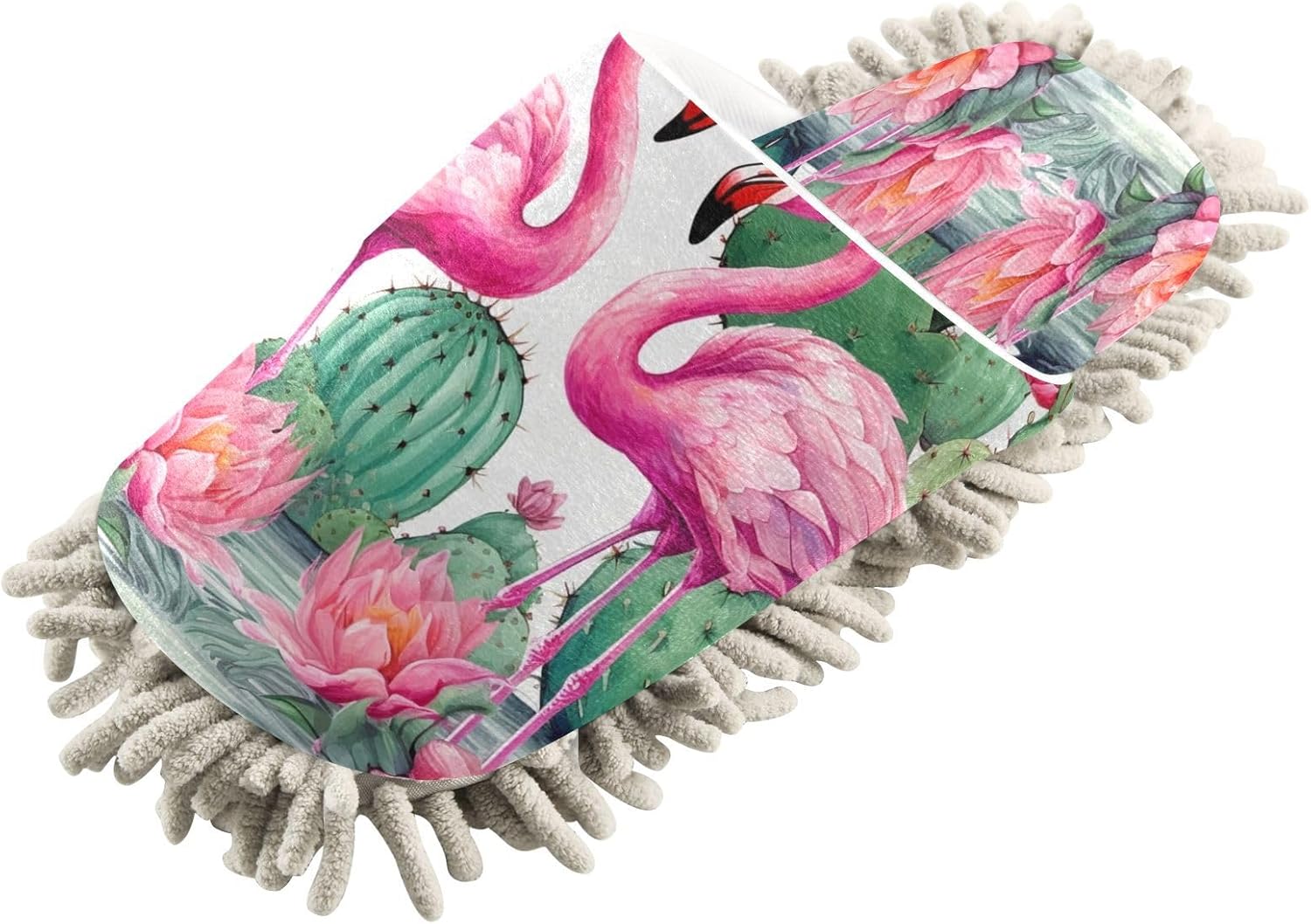 Bulletgxll Flamingo Cactus Mopping Slippers - M